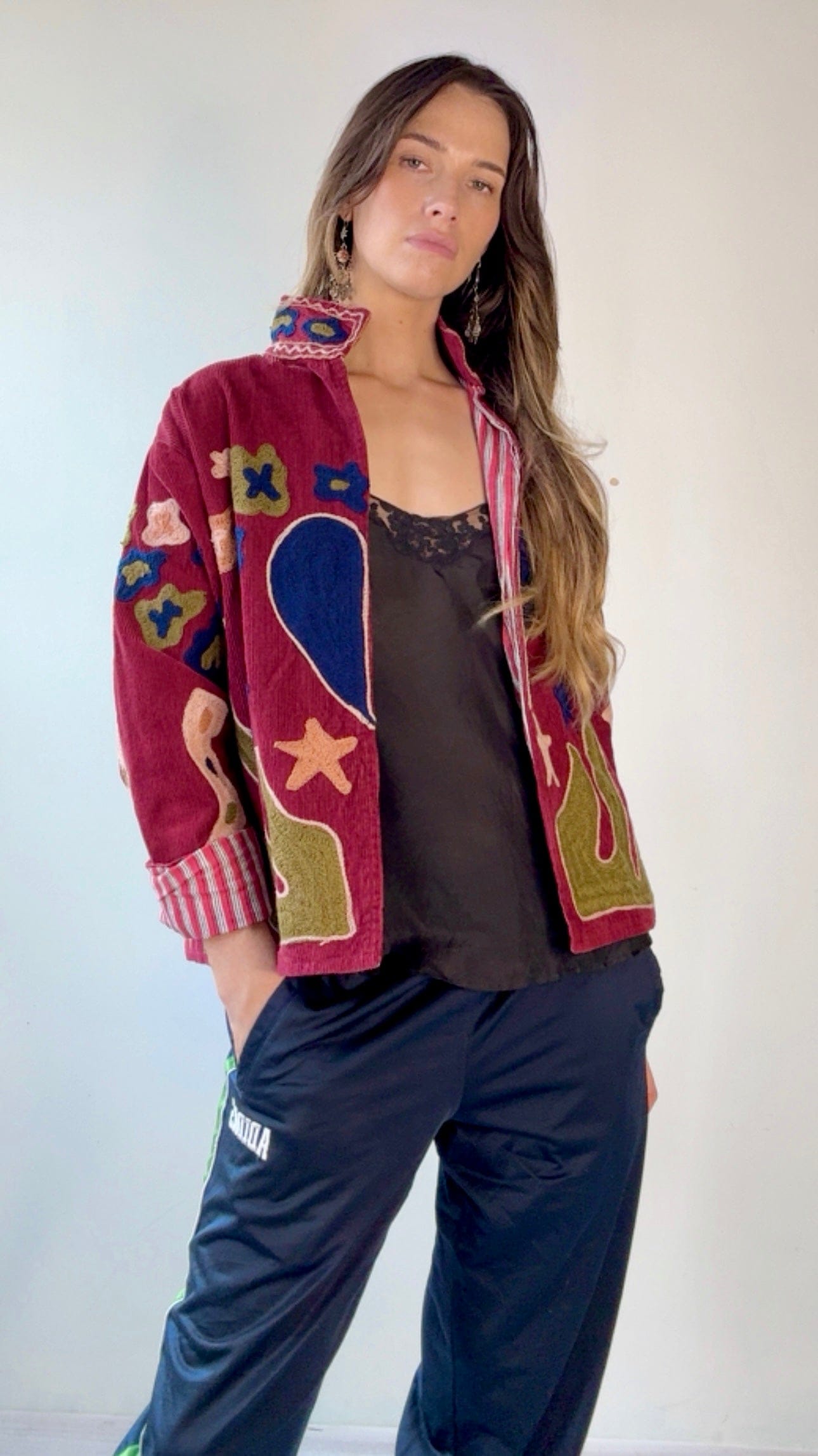 Sistergolden Horse Shoe Cord Jacket Berry