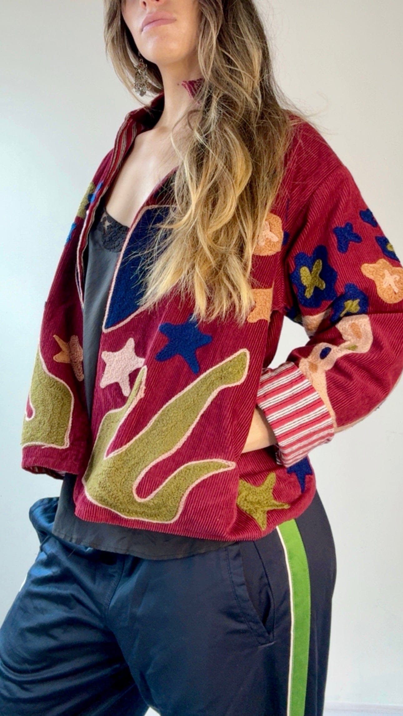 Sistergolden Horse Shoe Cord Jacket Berry