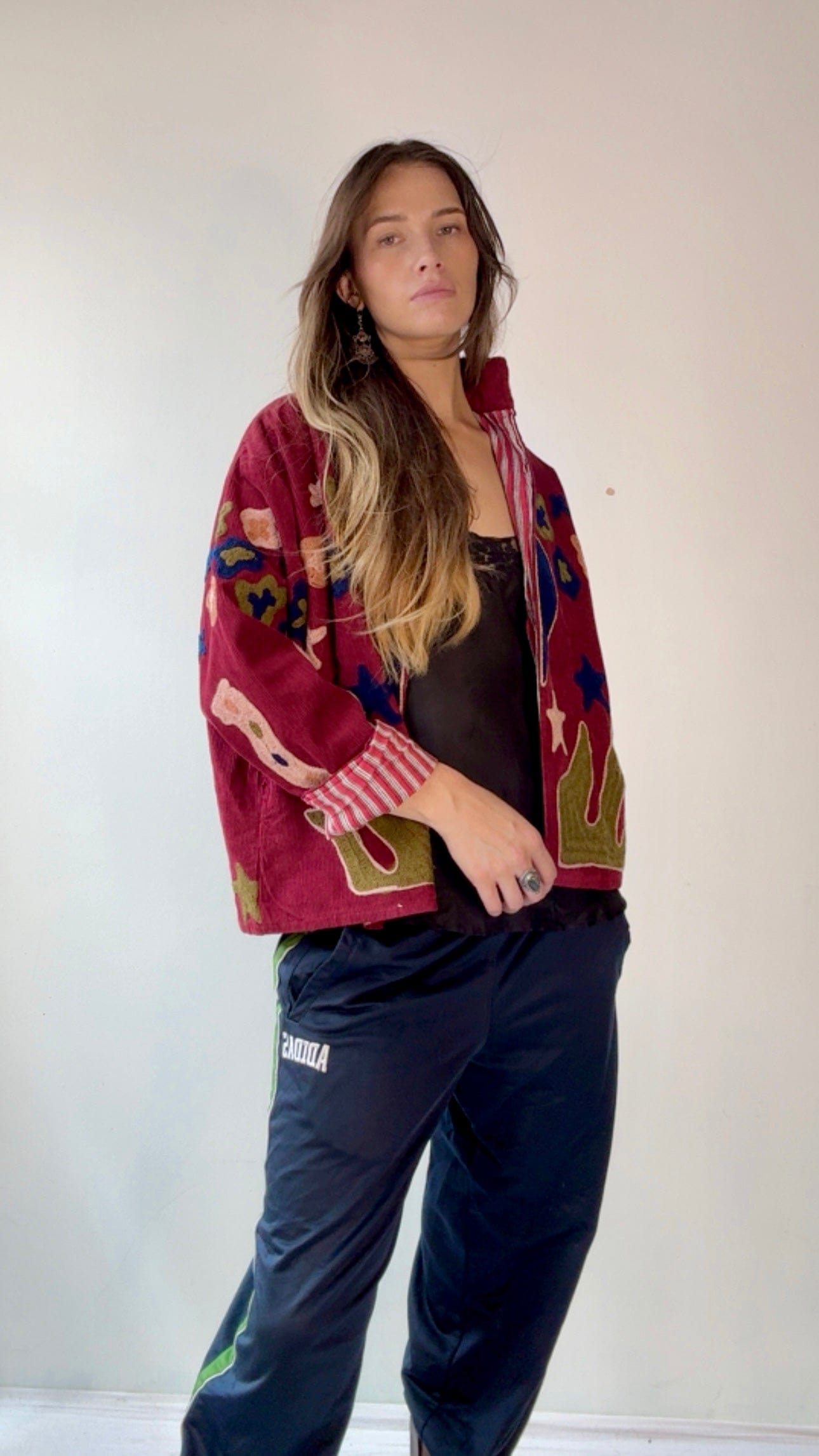 Sistergolden Horse Shoe Cord Jacket Berry