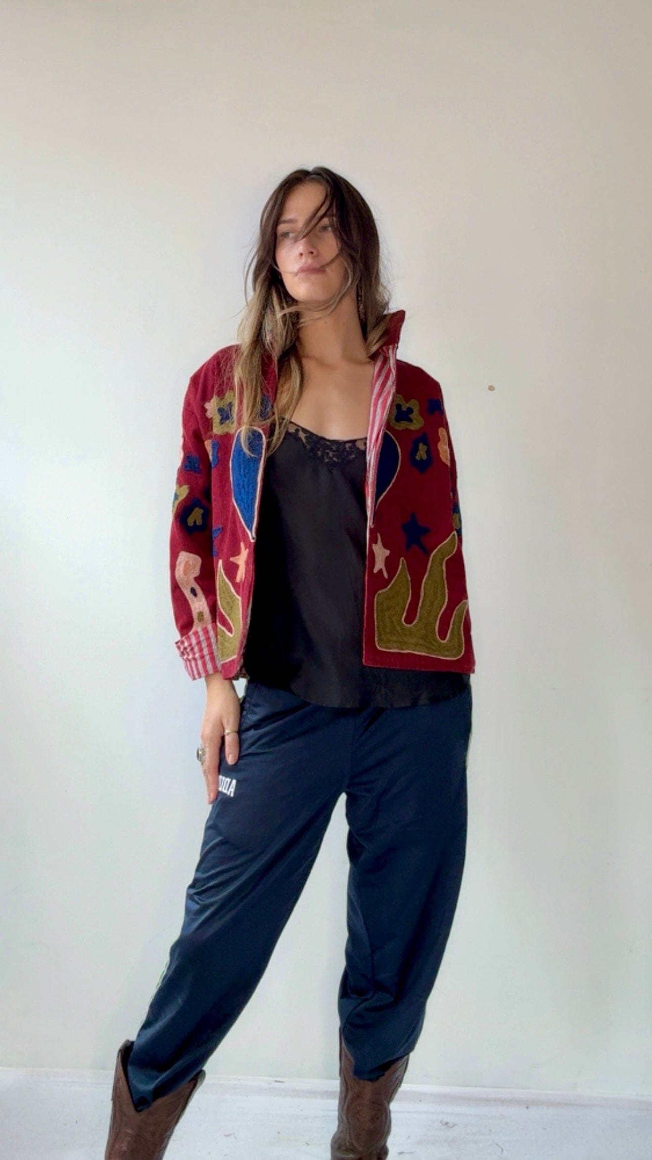 Sistergolden Horse Shoe Cord Jacket Berry