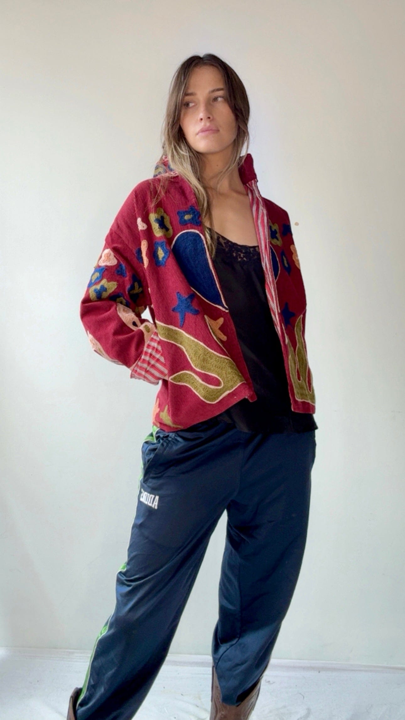 Sistergolden Horse Shoe Cord Jacket Berry
