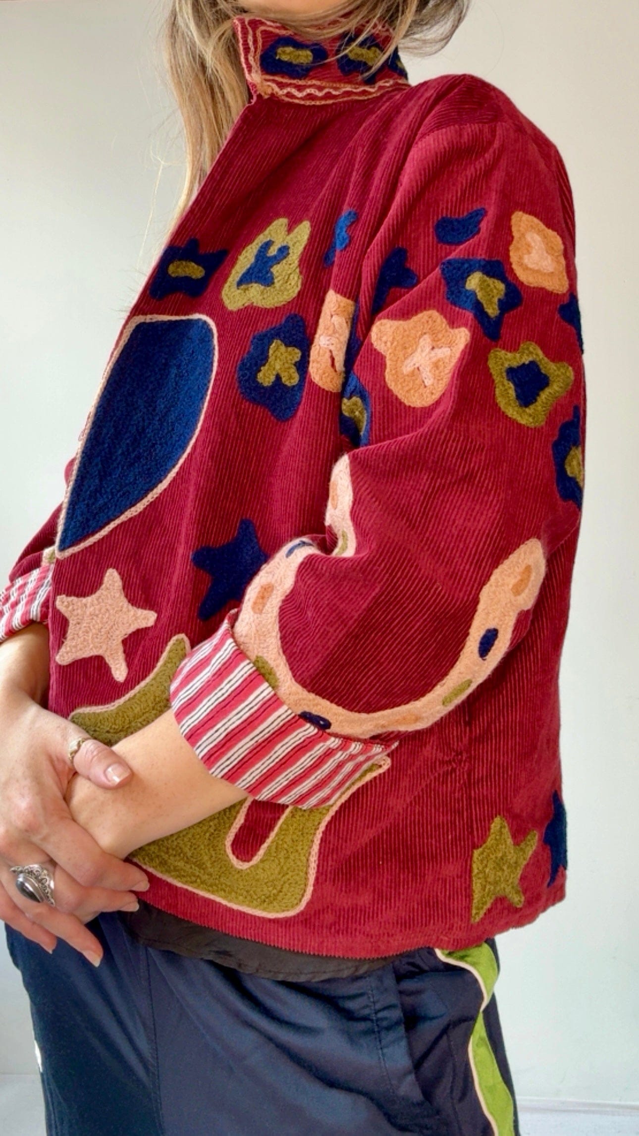 Sistergolden Horse Shoe Cord Jacket Berry