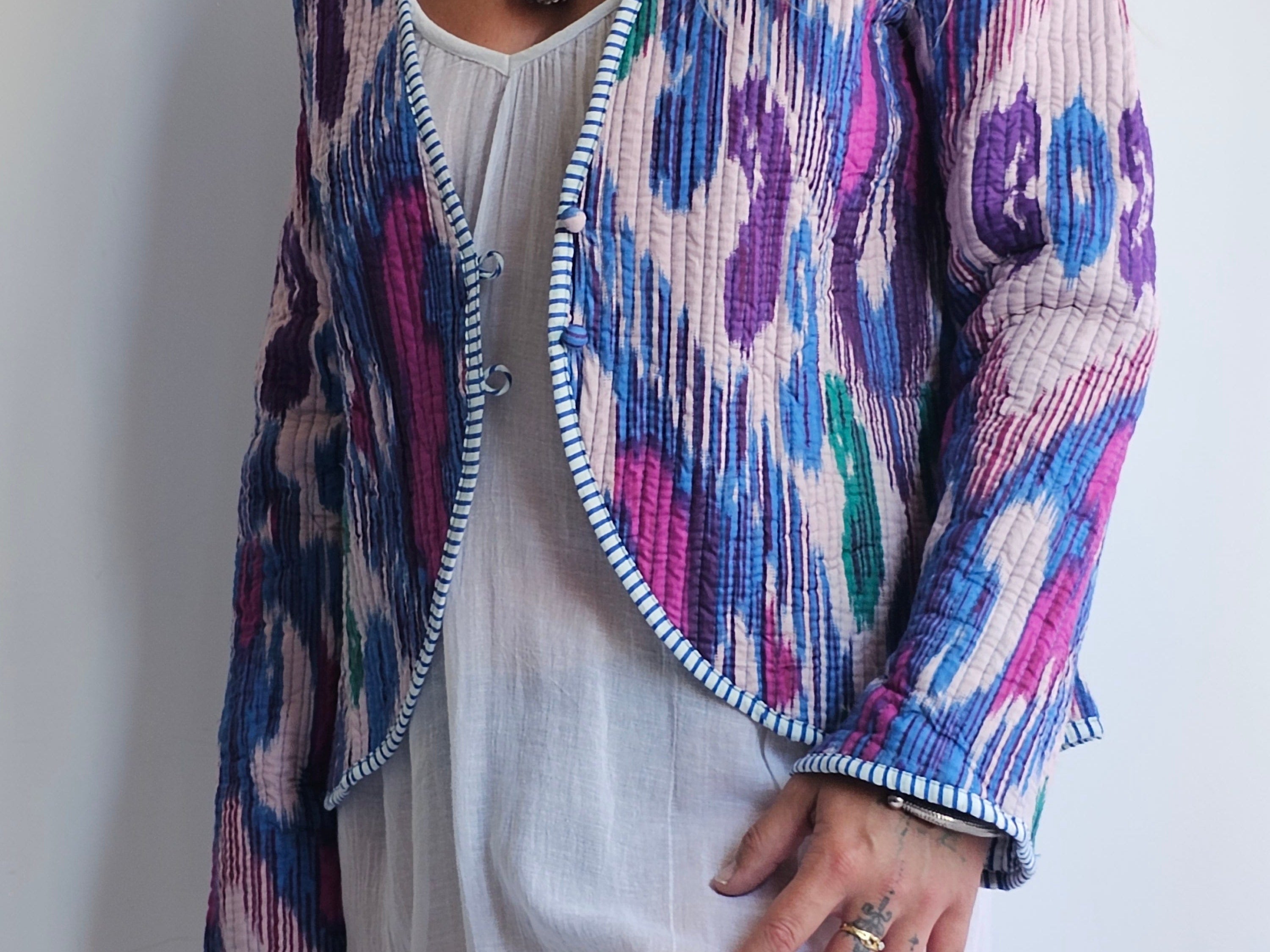 Sistergolden Ikat Print Reversible Jacket