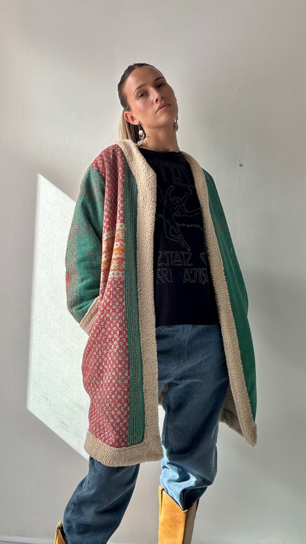 SisterGolden Jacket Deep Aqua Snug Kantha Coat