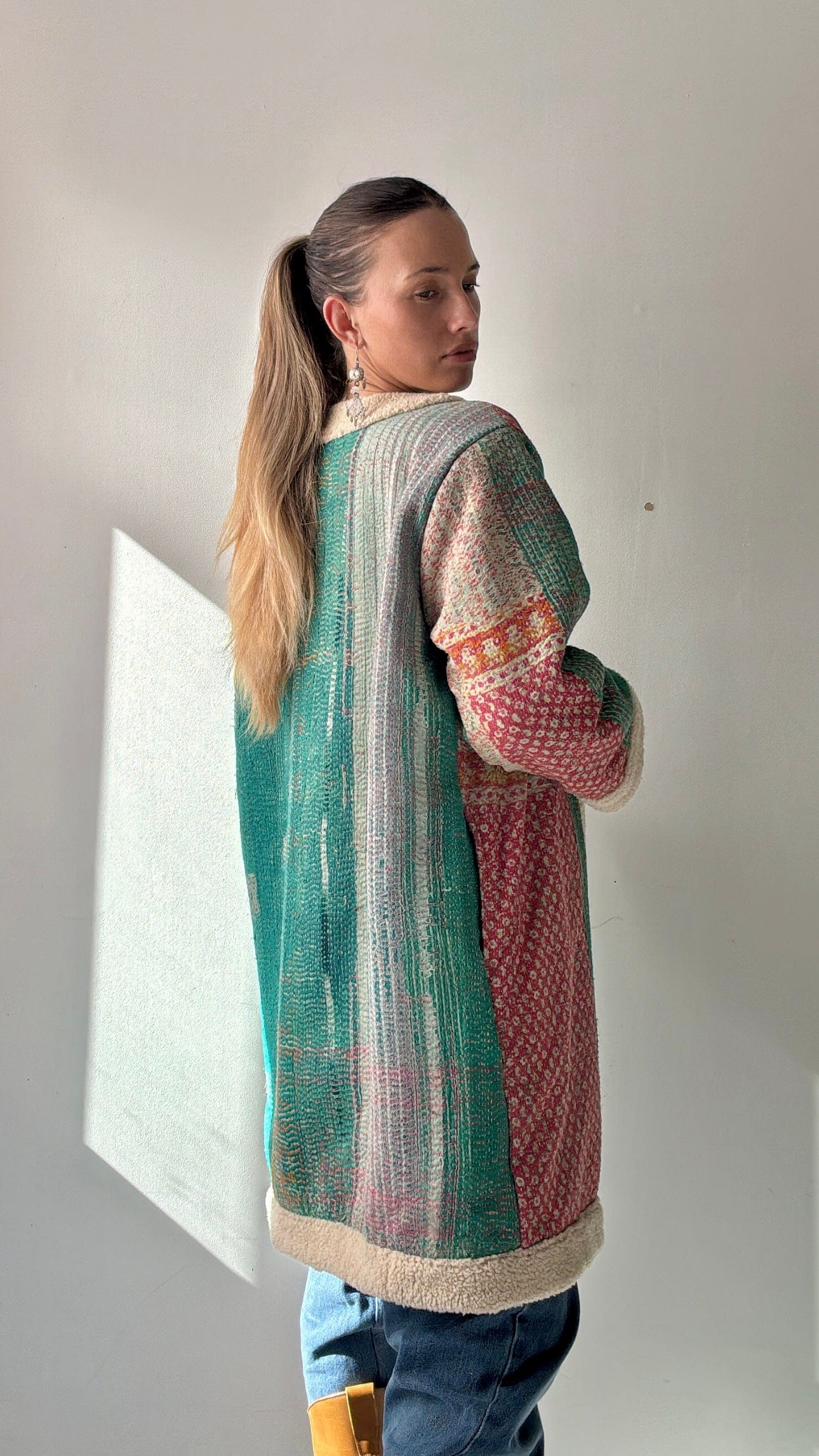 SisterGolden Jacket Deep Aqua Snug Kantha Coat