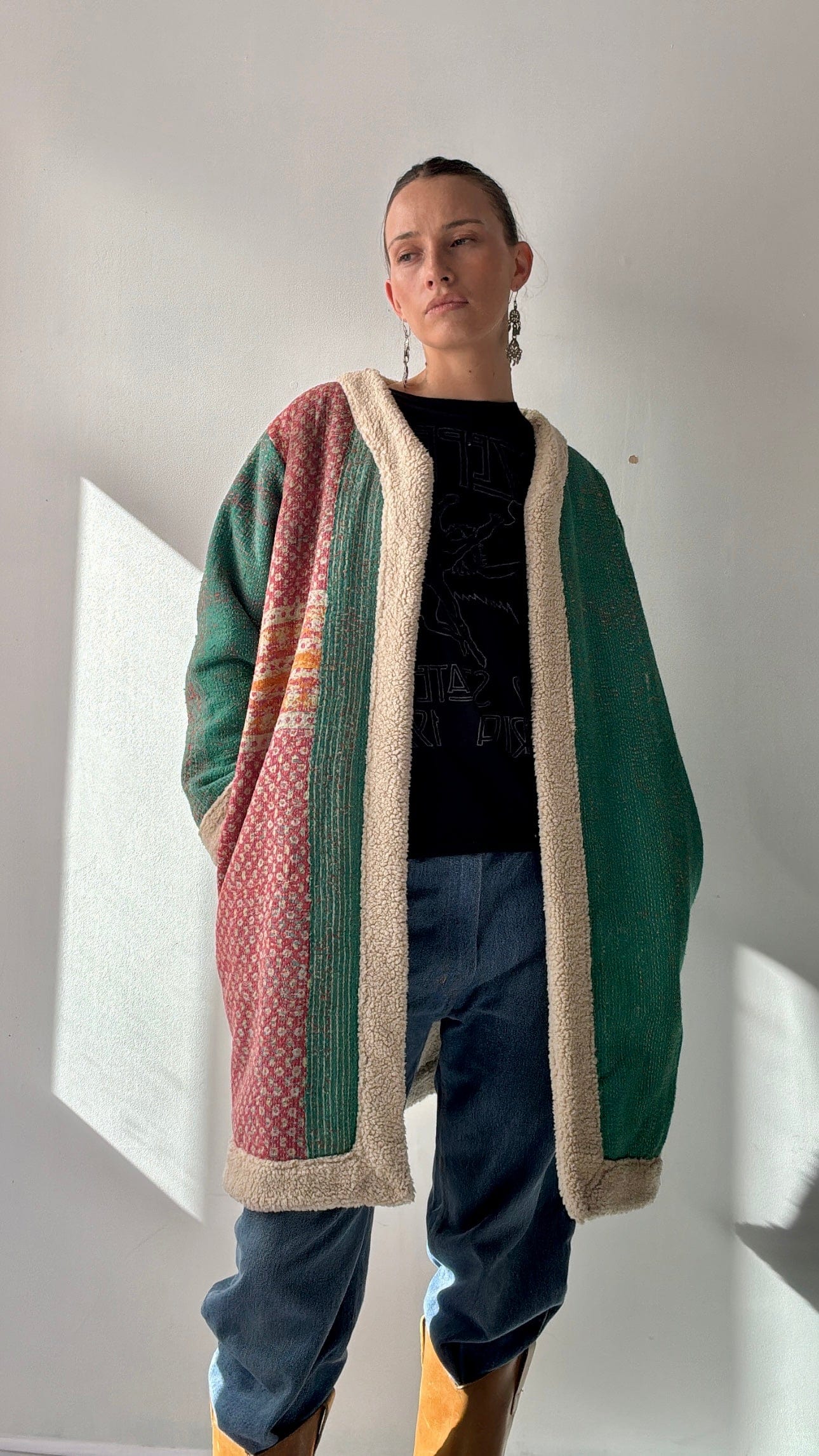 SisterGolden Jacket Deep Aqua Snug Kantha Coat
