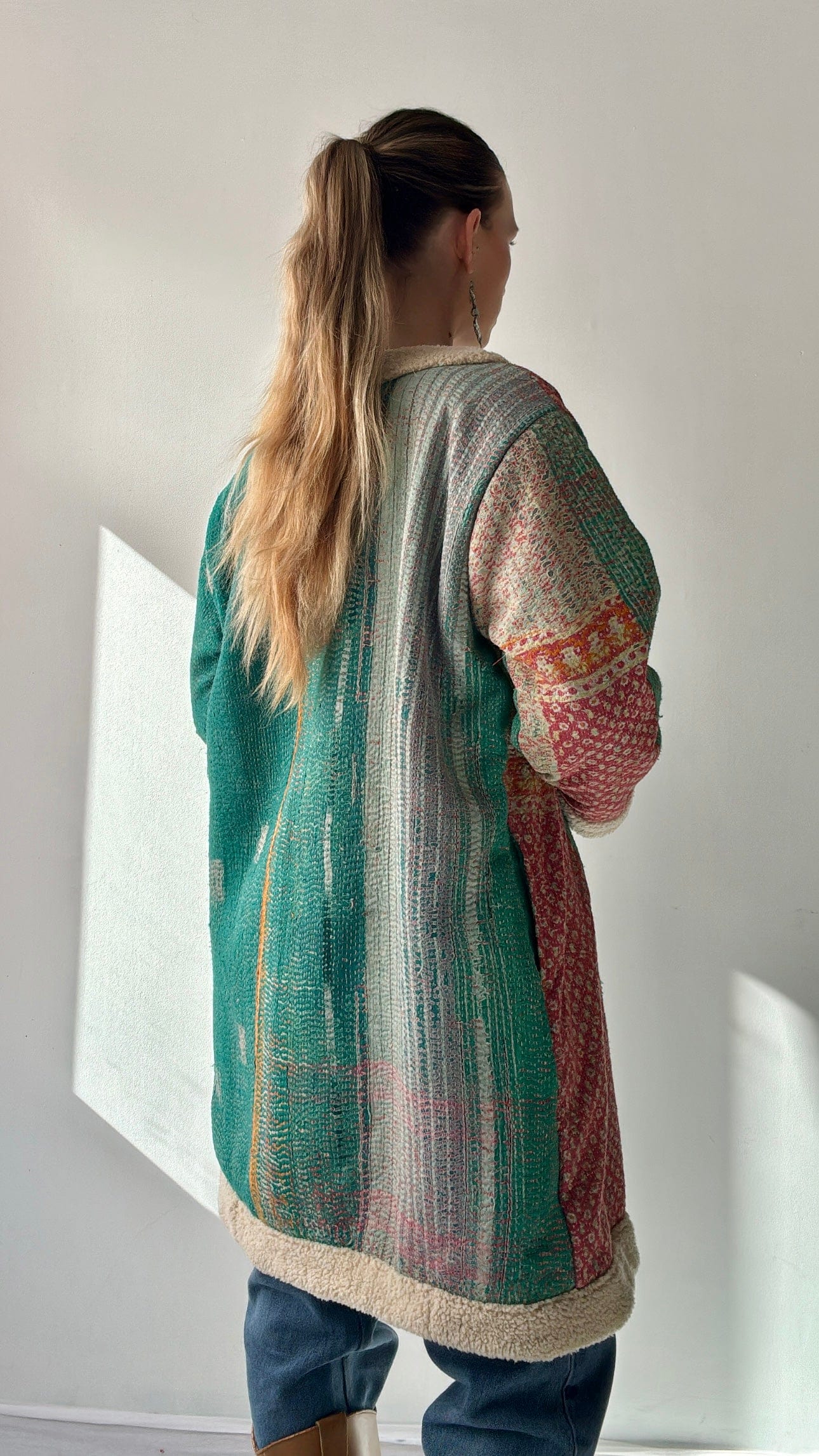 SisterGolden Jacket Deep Aqua Snug Kantha Coat
