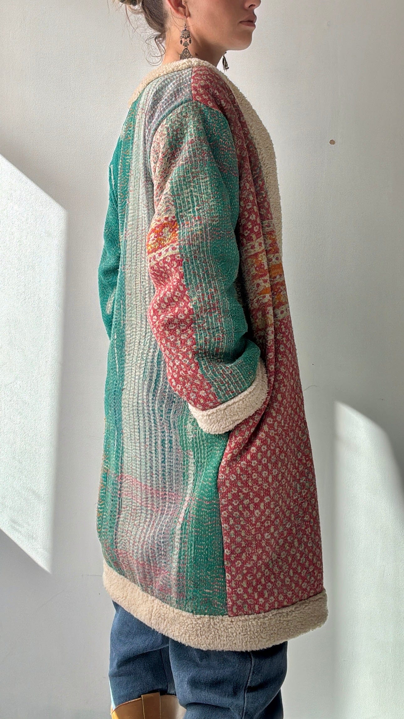 SisterGolden Jacket Deep Aqua Snug Kantha Coat