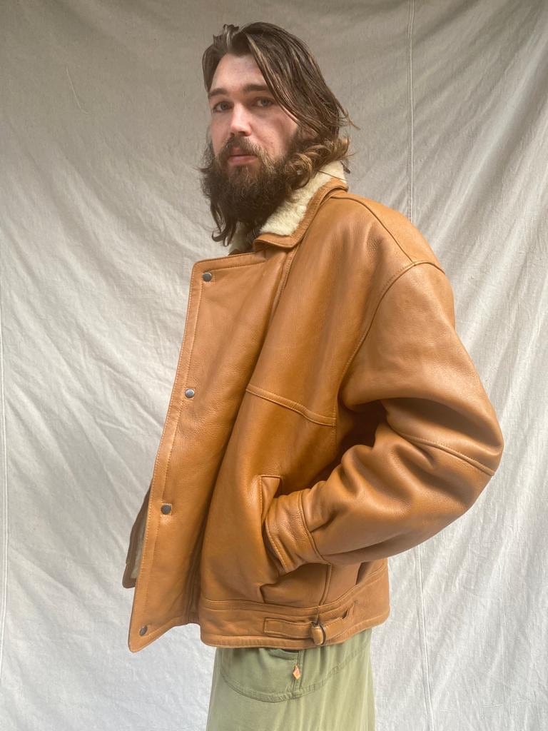 SisterGolden Jacket Lincoln Vintage Leather Shearling Jacket