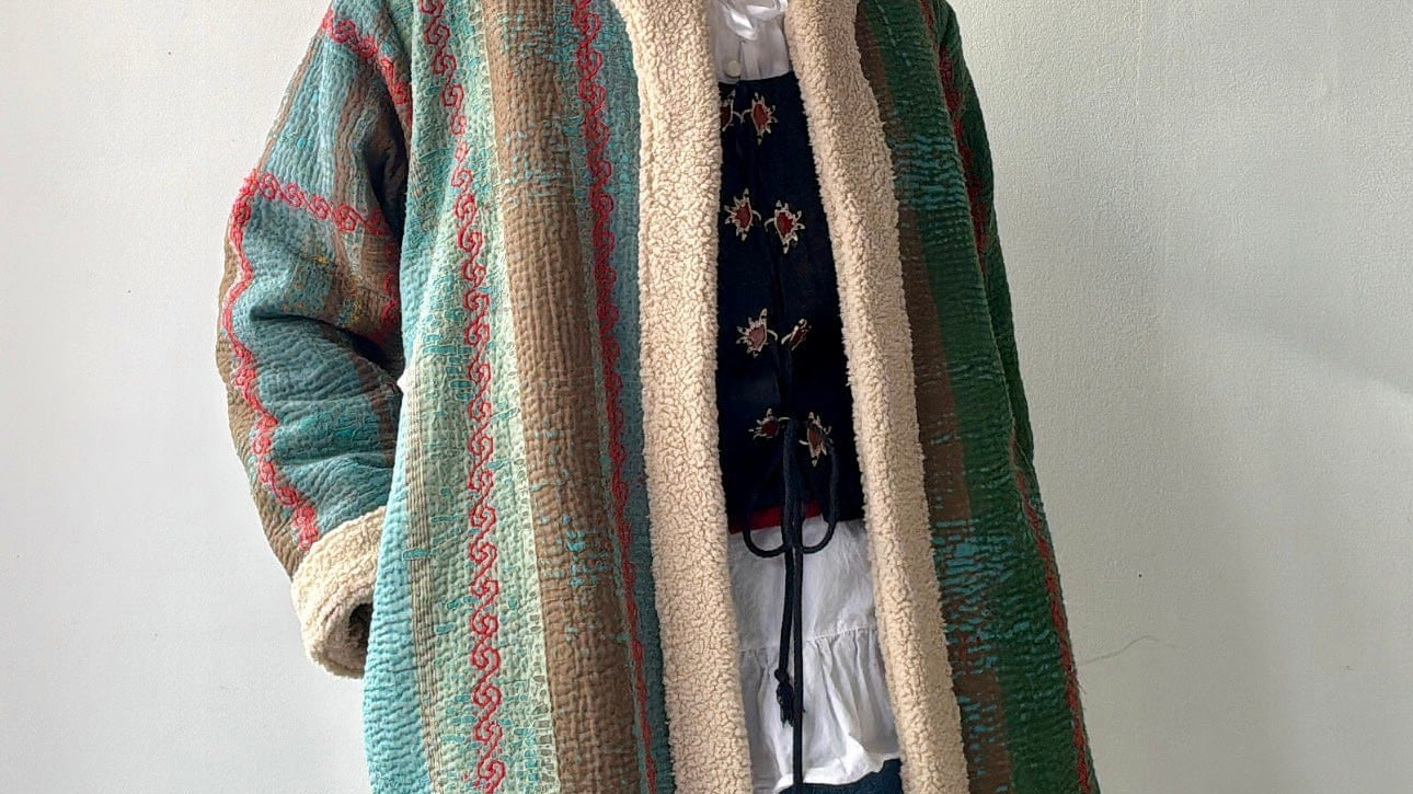 Ocean Snug Kantha Coat, SisterGolden, Sistergolden