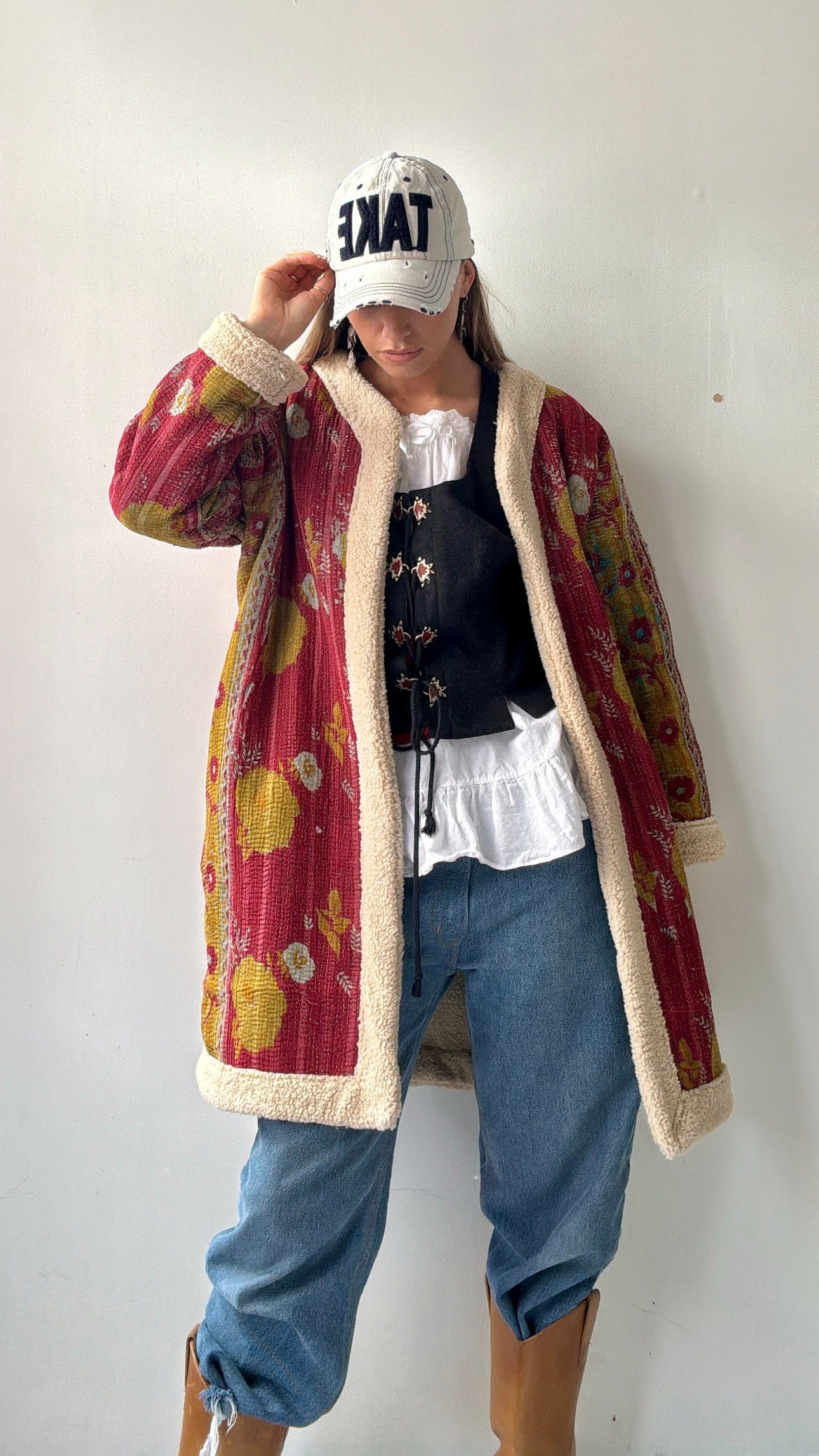 SisterGolden Jacket Roses Snug Kantha Coat