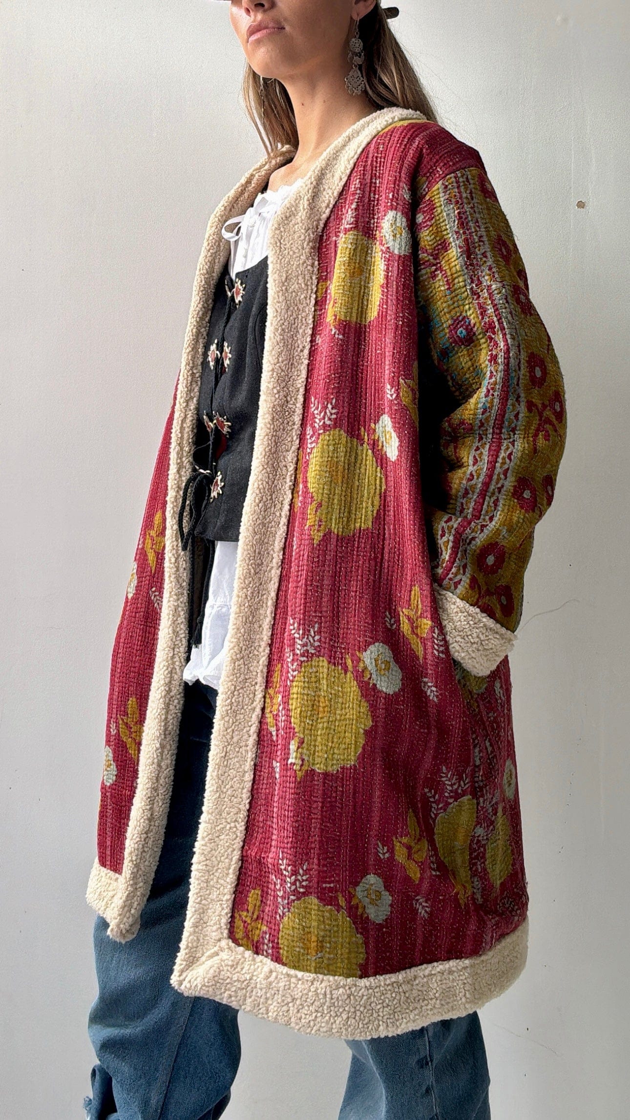 SisterGolden Jacket Roses Snug Kantha Coat