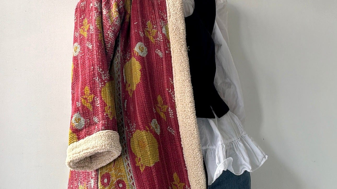 SisterGolden Jacket Roses Snug Kantha Coat