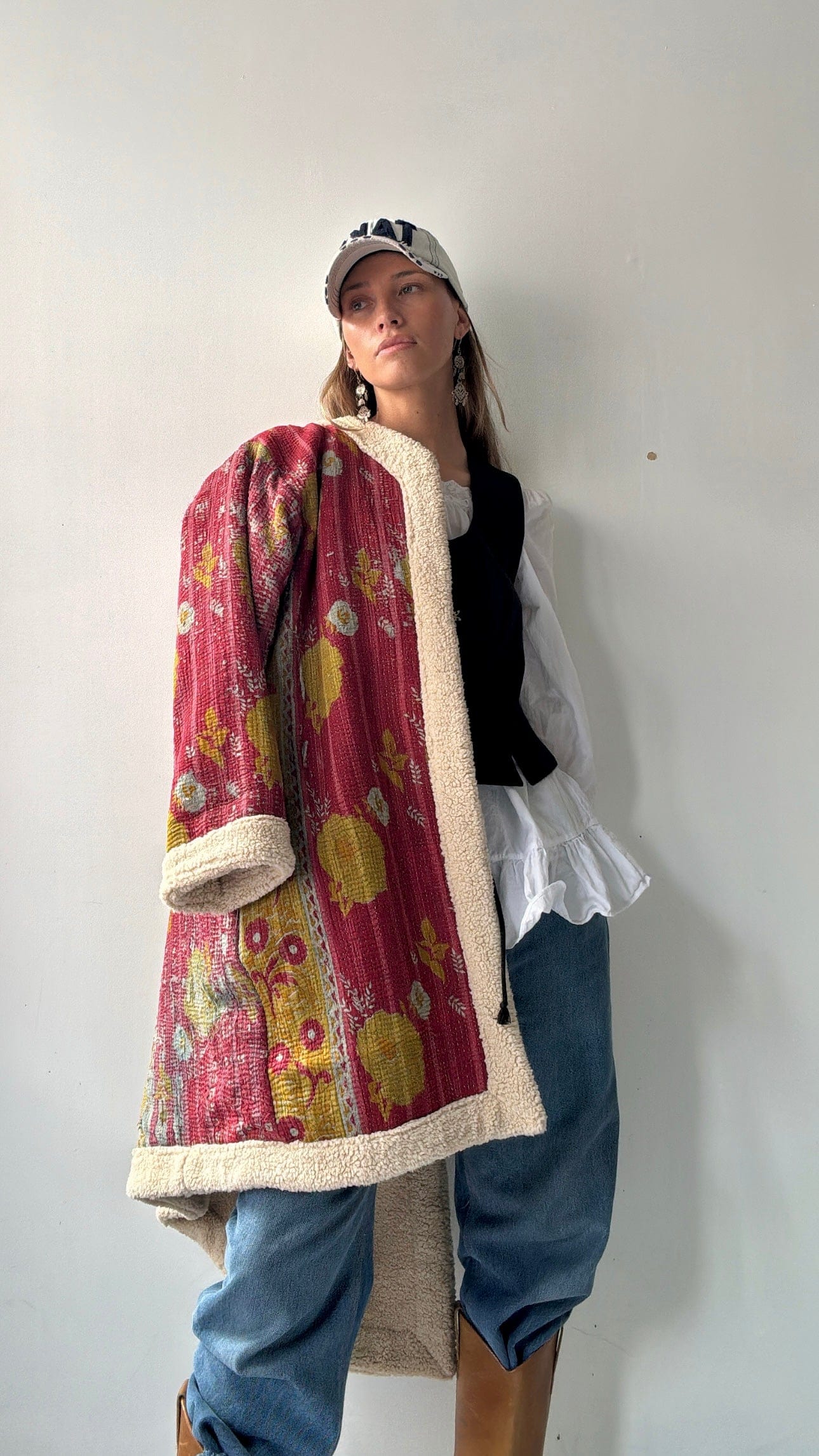 SisterGolden Jacket Roses Snug Kantha Coat