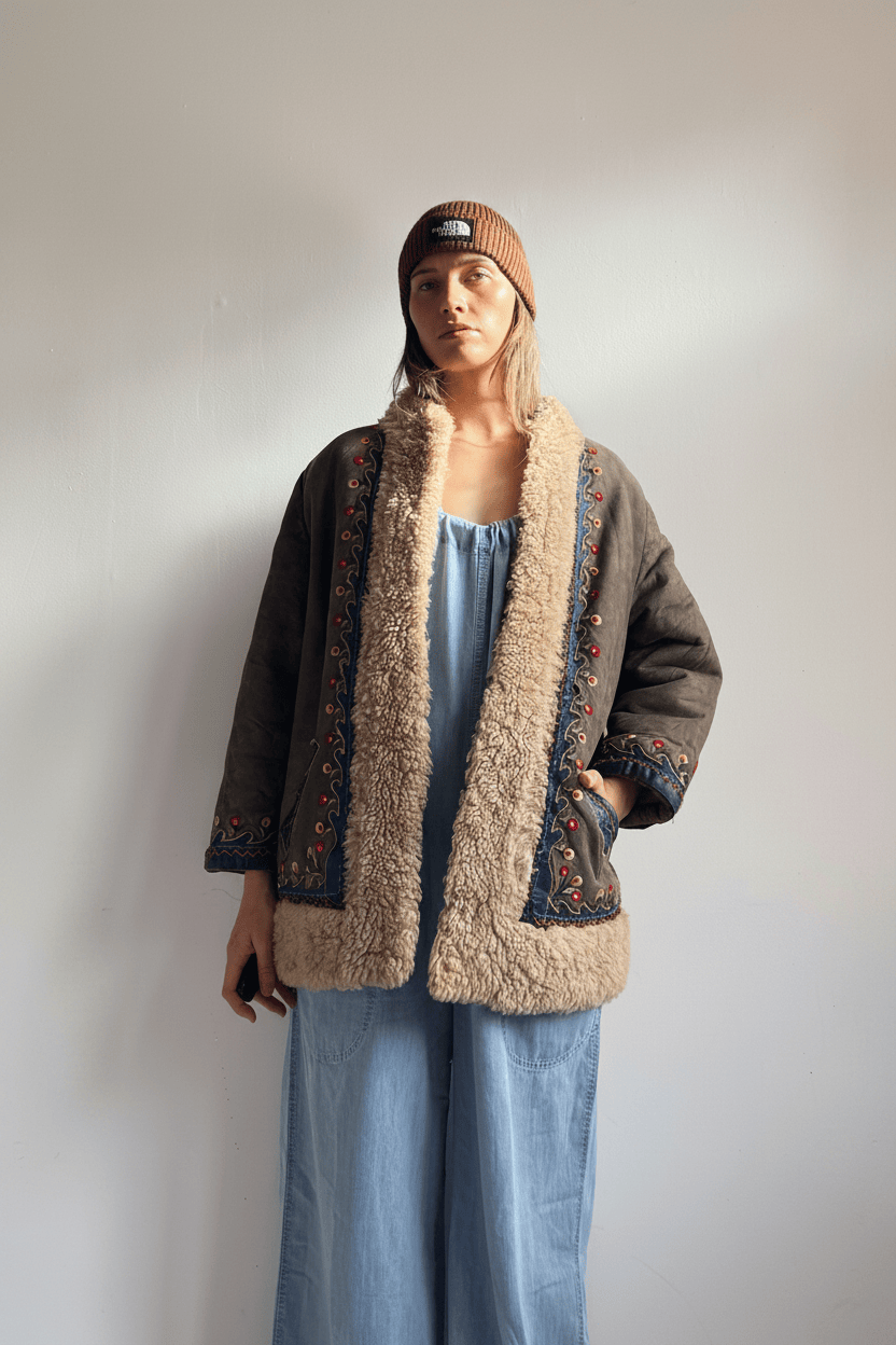 SisterGolden Jacket Vintage Afghani Petal Pennylane Jacket