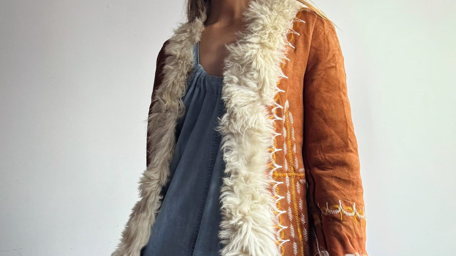 SisterGolden Jacket Vintage Map Afghan Penny-lane Jacket