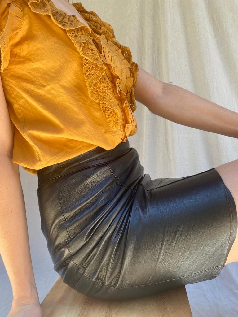 Sistergolden Jackie Vintage Leather Skirt