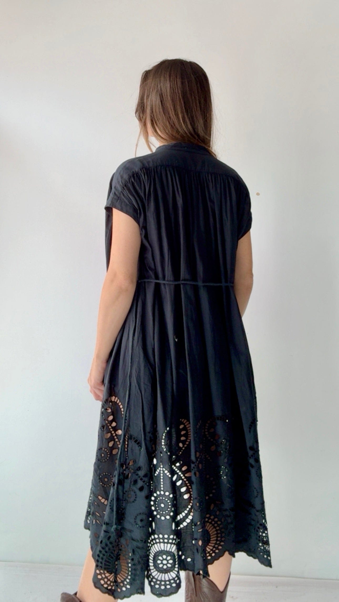 Sistergolden Japanese Midi Black Dress