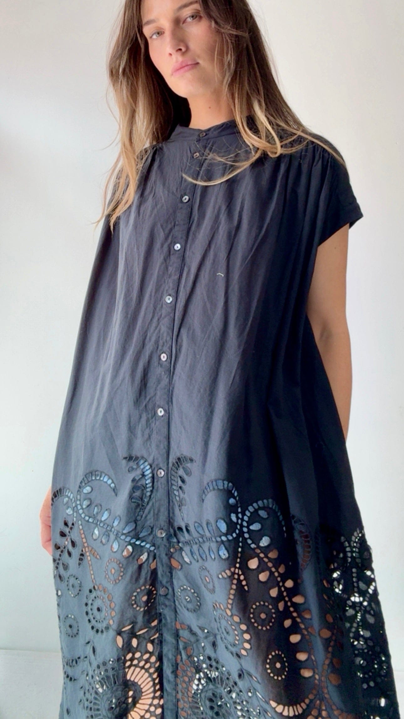 Sistergolden Japanese Midi Black Dress