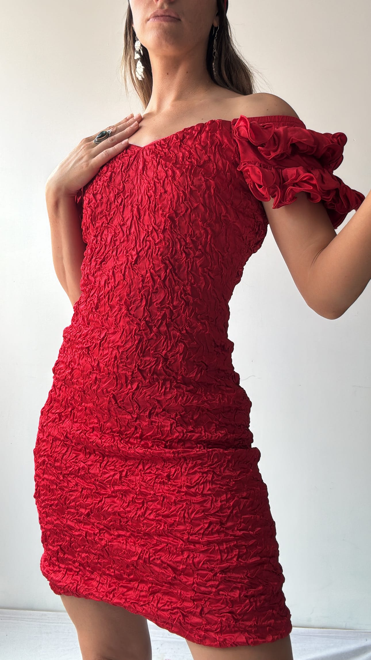 Killer Red Ruched Cocktail Dress, Sistergolden, Sistergolden