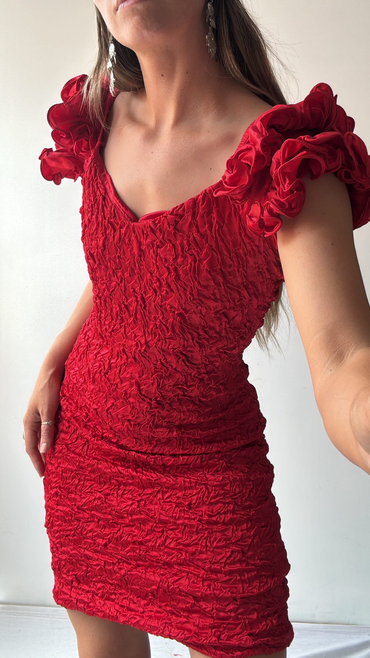 Killer Red Ruched Cocktail Dress, Sistergolden, Sistergolden