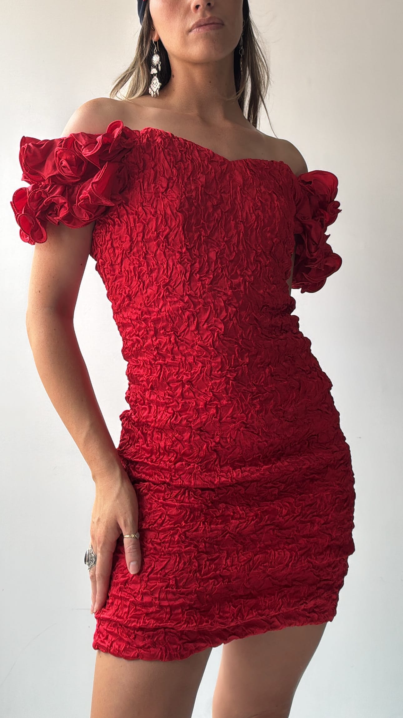 Killer Red Ruched Cocktail Dress, Sistergolden, Sistergolden