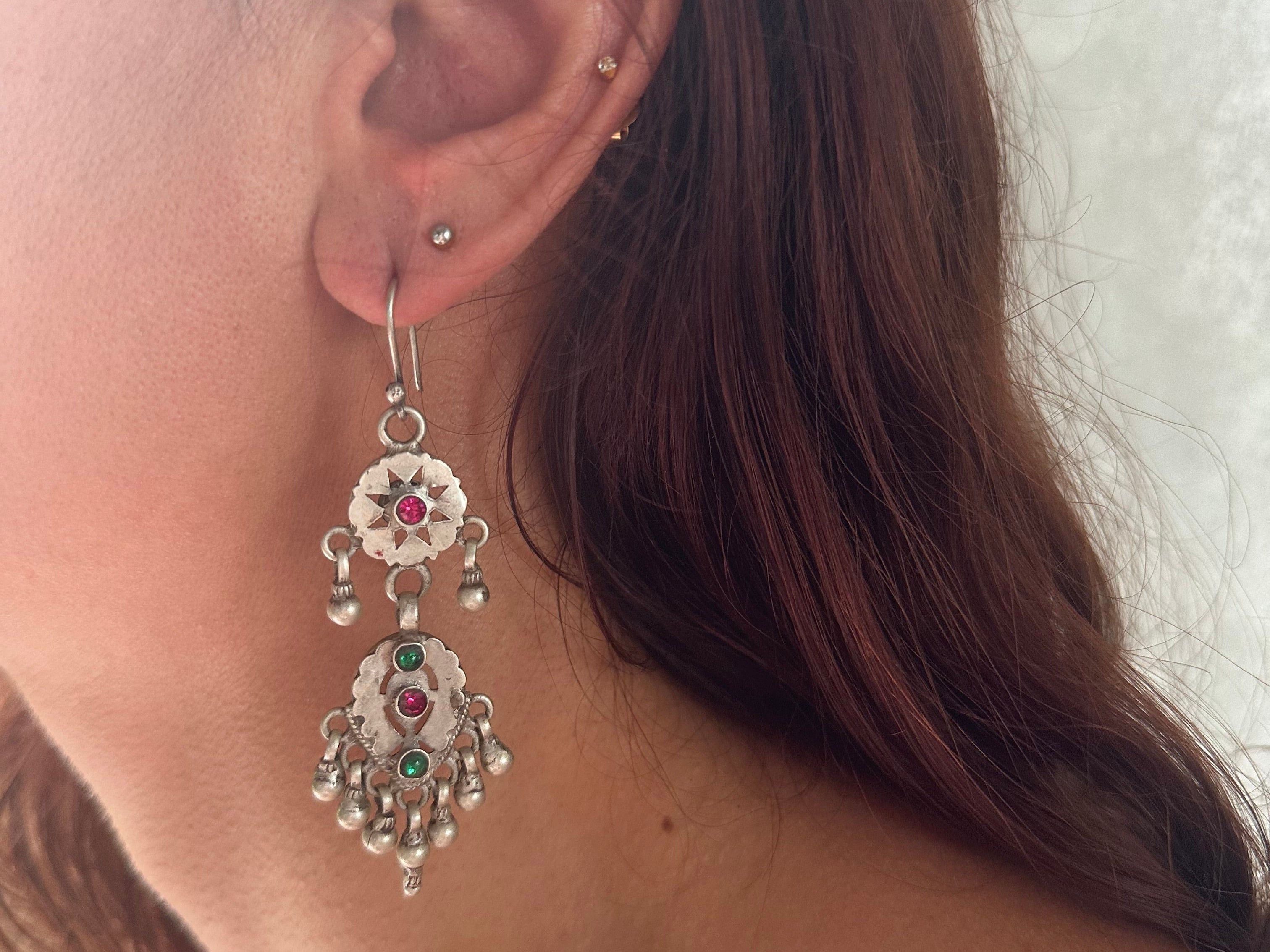 Sistergolden Lakshmi Jewel #2 Silver handmade earrings