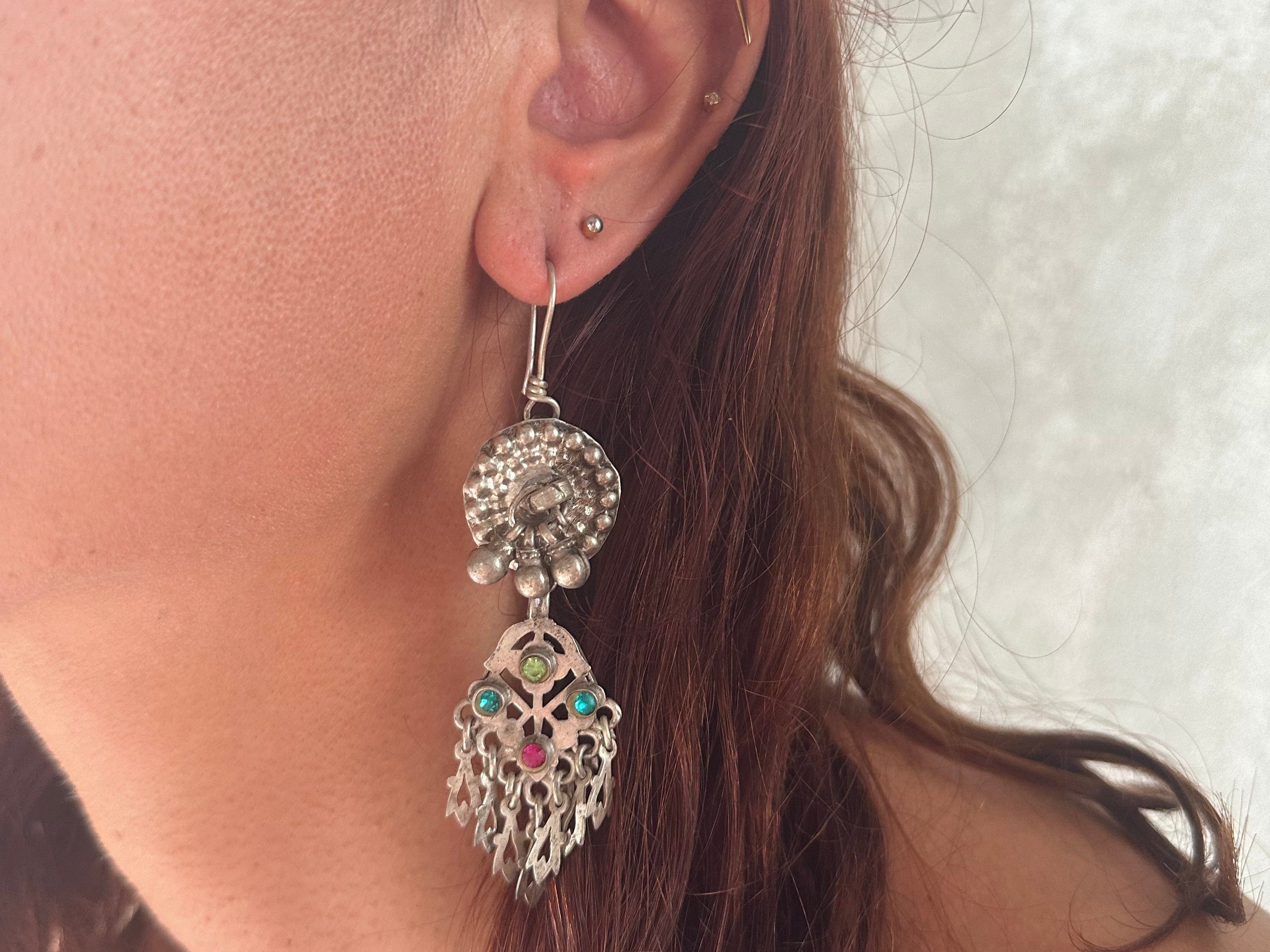 Sistergolden Lakshmi Jewel #3 Silver handmade earrings