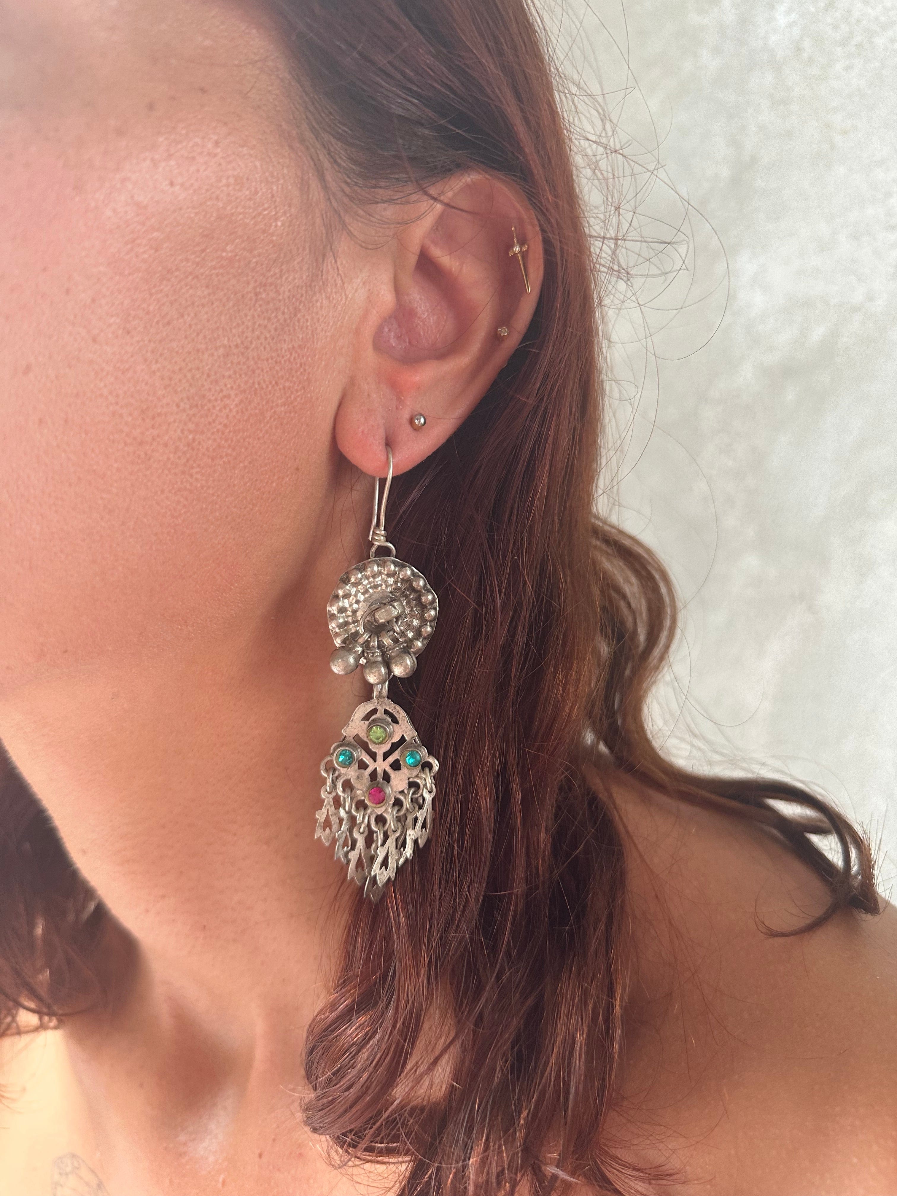 Sistergolden Lakshmi Jewel #3 Silver handmade earrings