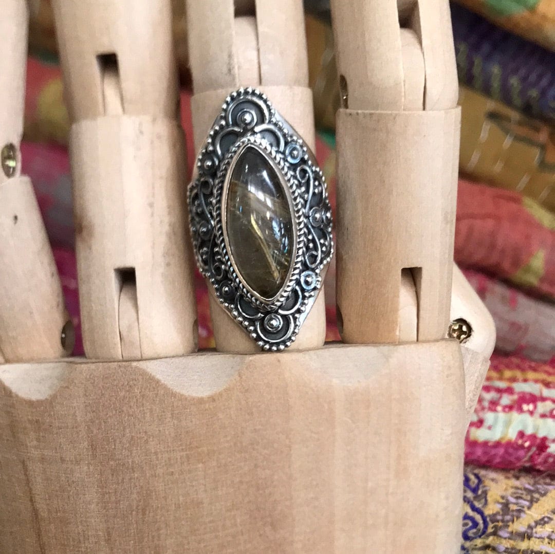 SisterGolden Laksmi Gemstone Ring