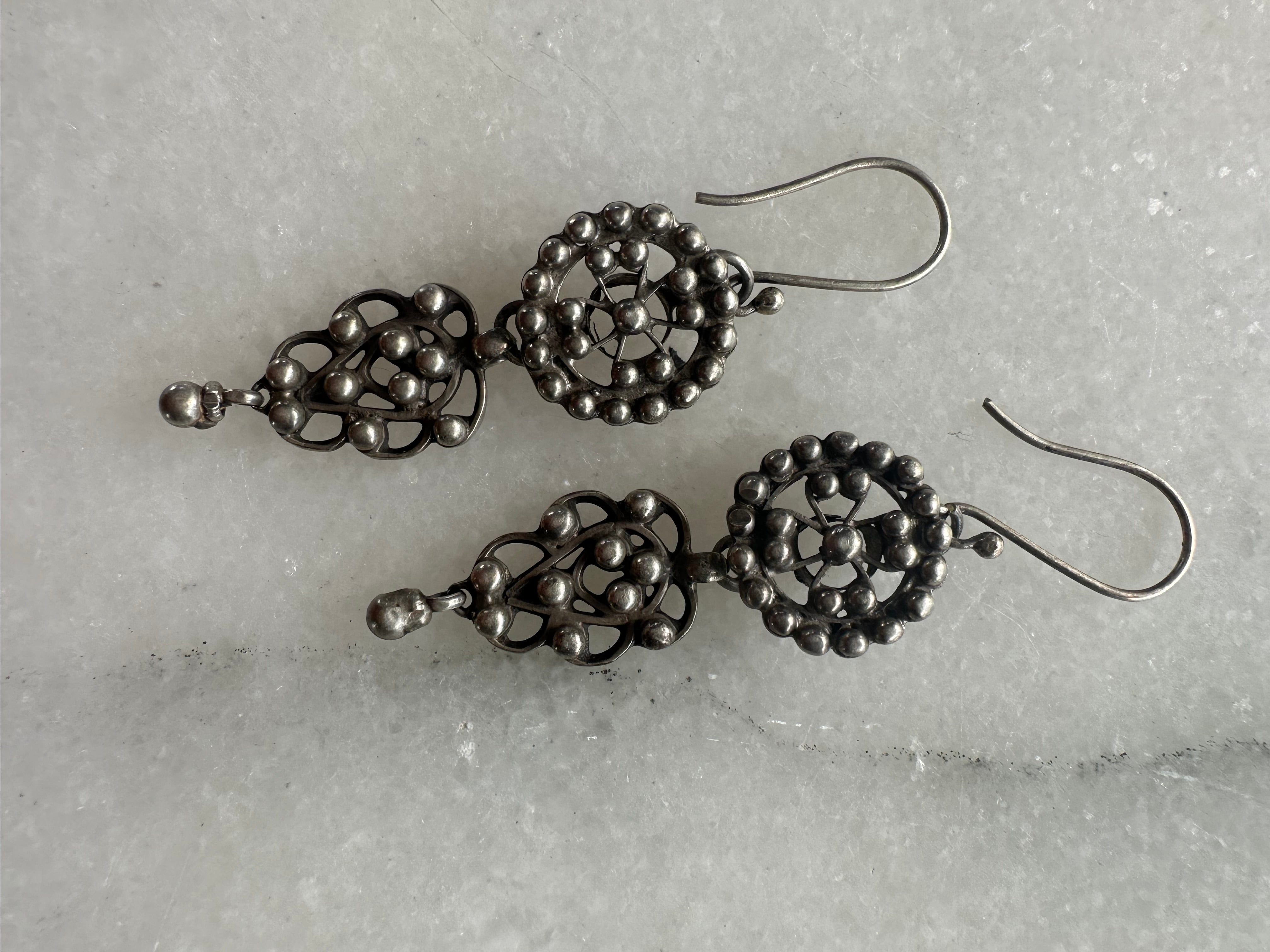 Mandala Large Silver handmade earrings, Sistergolden, Sistergolden