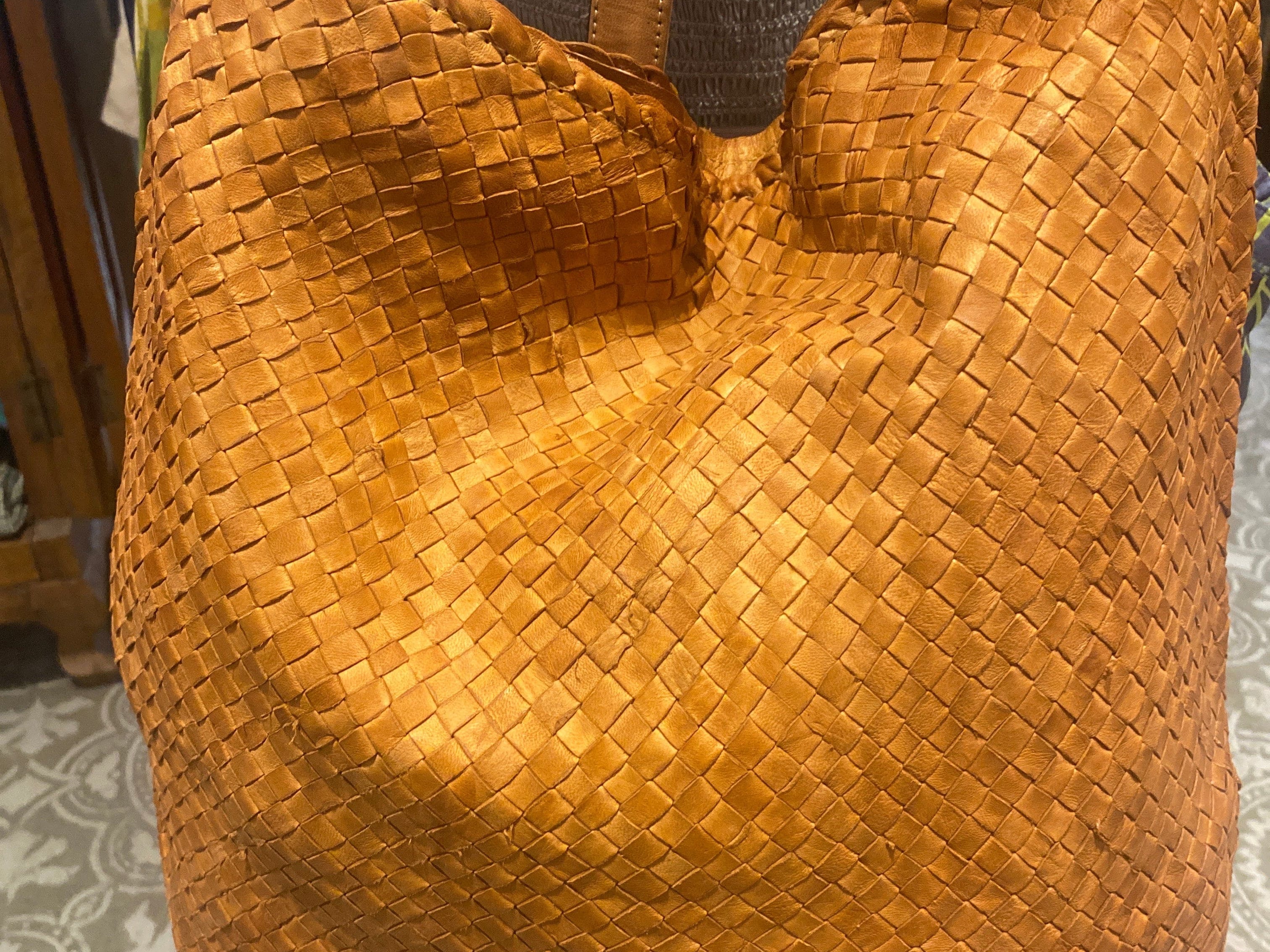 Sistergolden Moroccan Leather Weave Bag