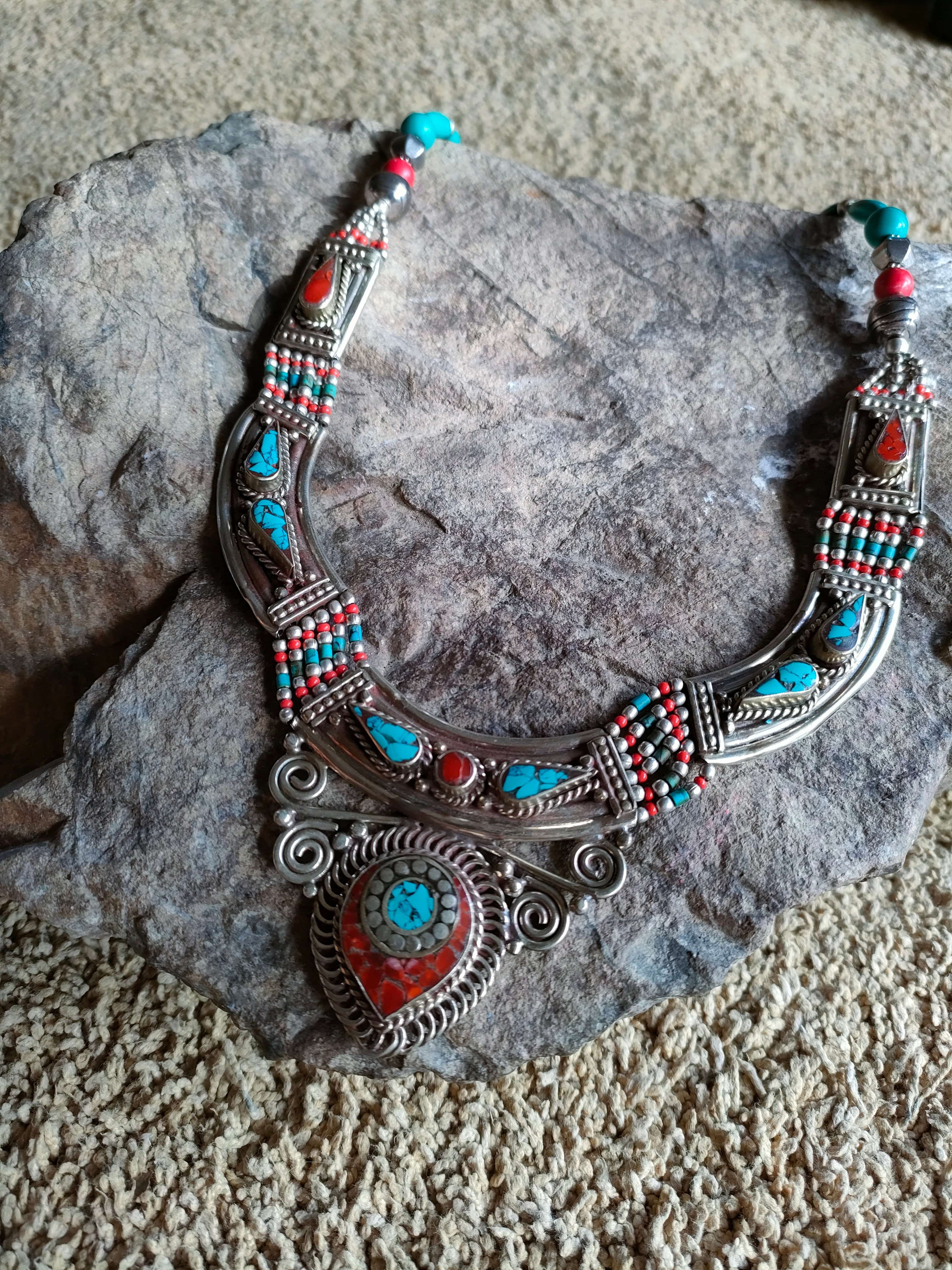 Sistergolden Necklace Moon Tibetan Tribal Necklace