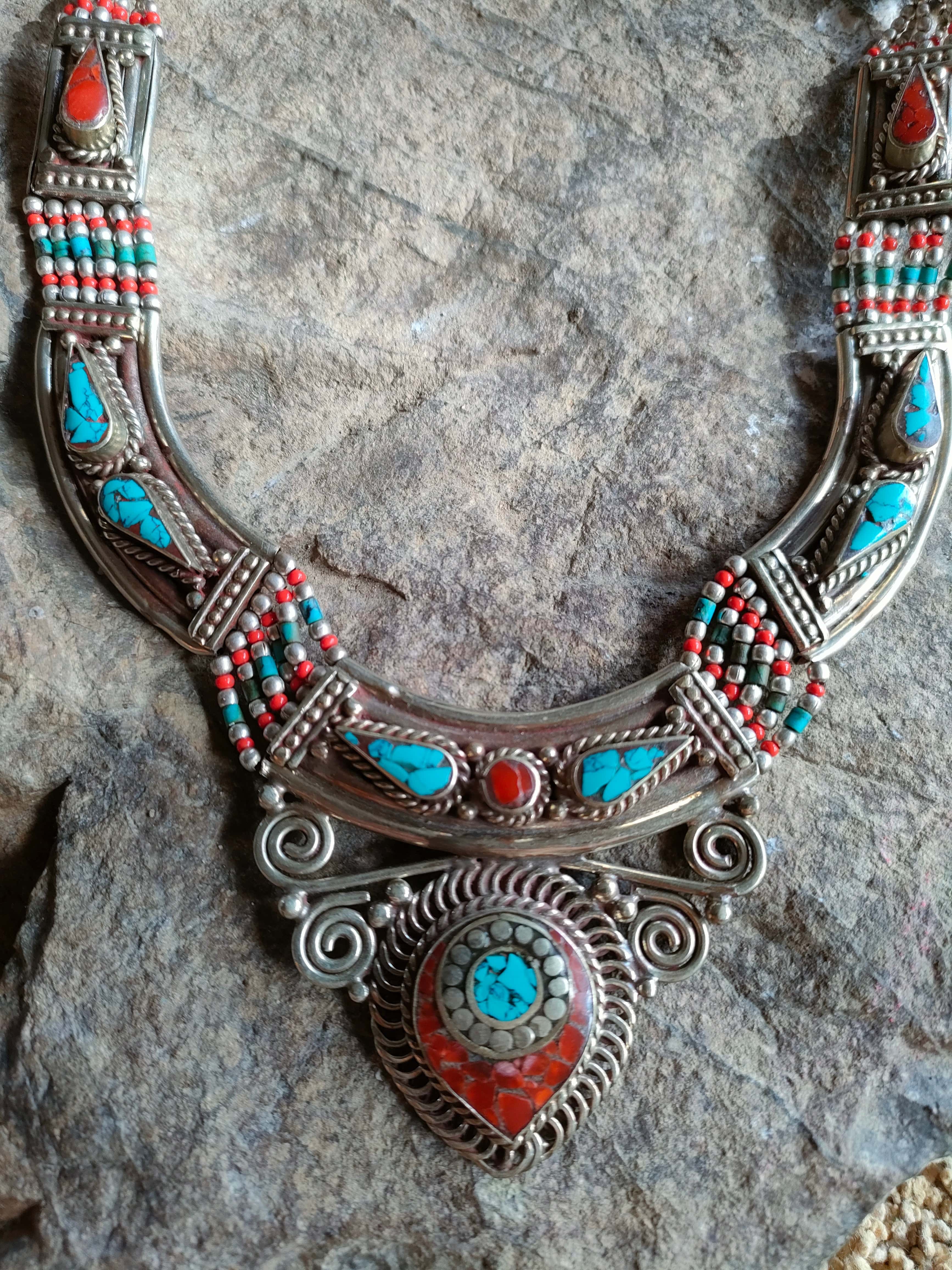 Sistergolden Necklace Moon Tibetan Tribal Necklace