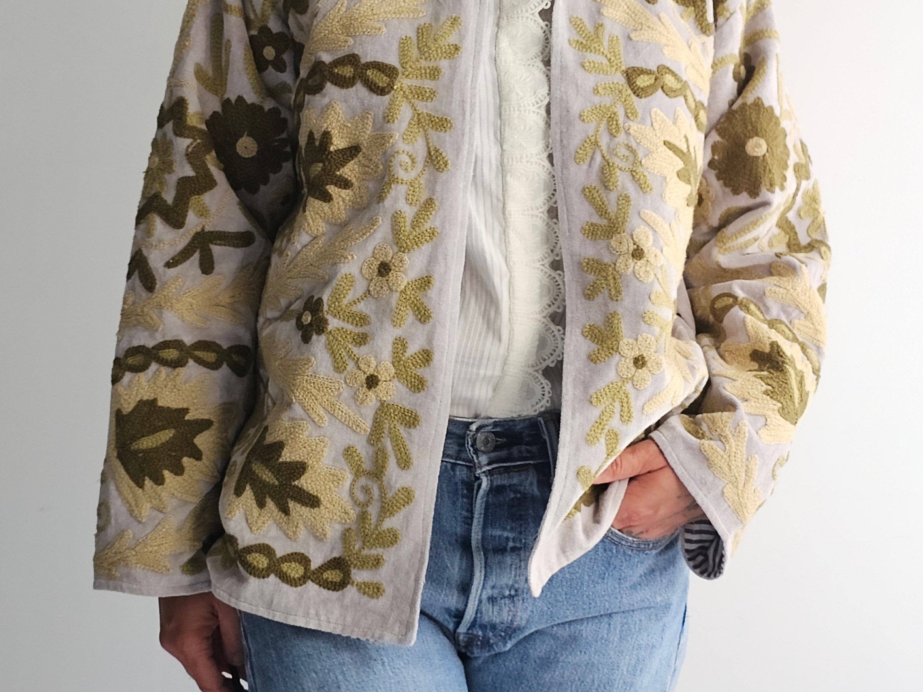Nomad Blue Velvet Reversible Jacket, Sistergolden, Sistergolden