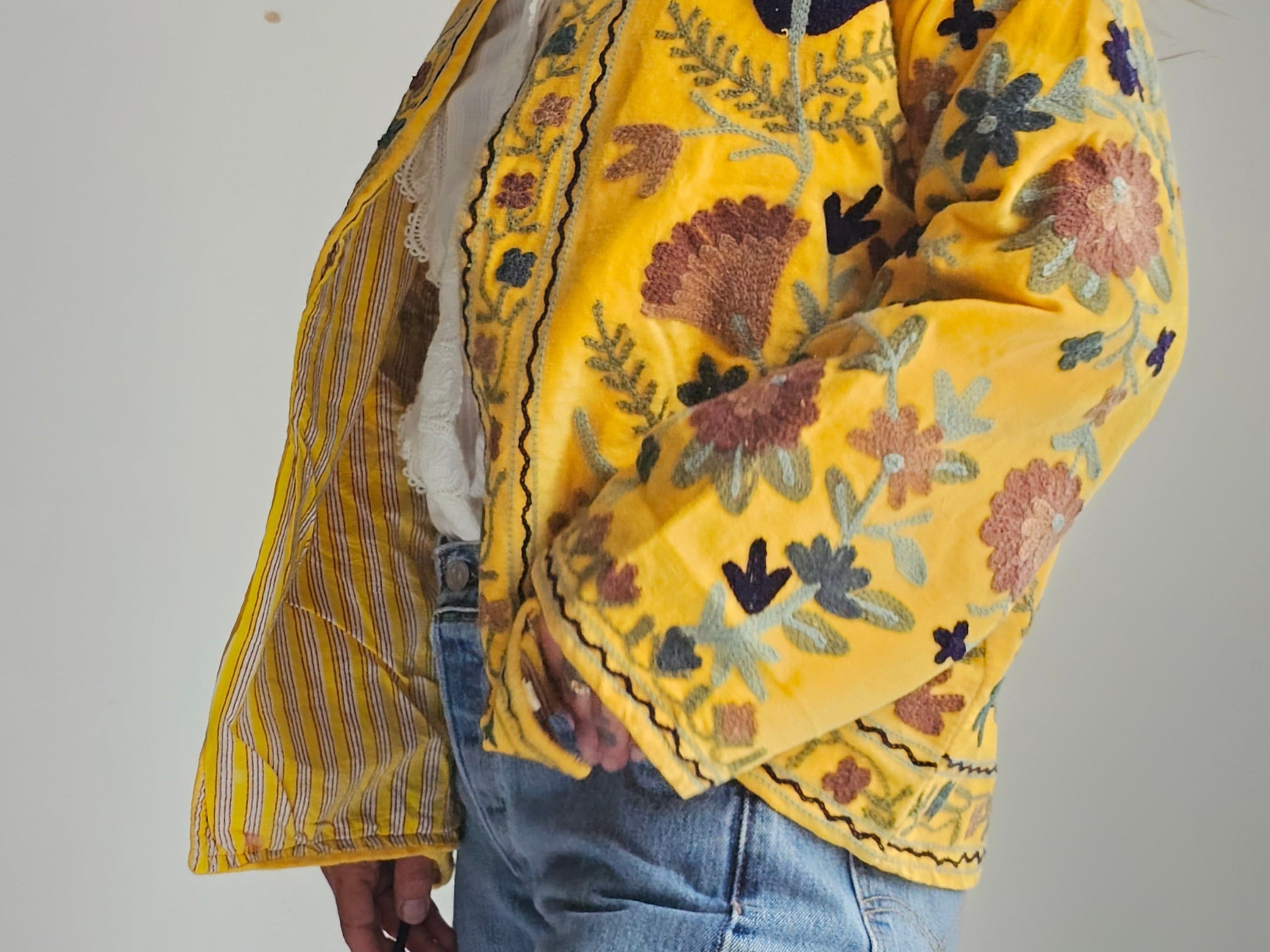 Sistergolden Nomad Yellow Velvet Reversible Jacket