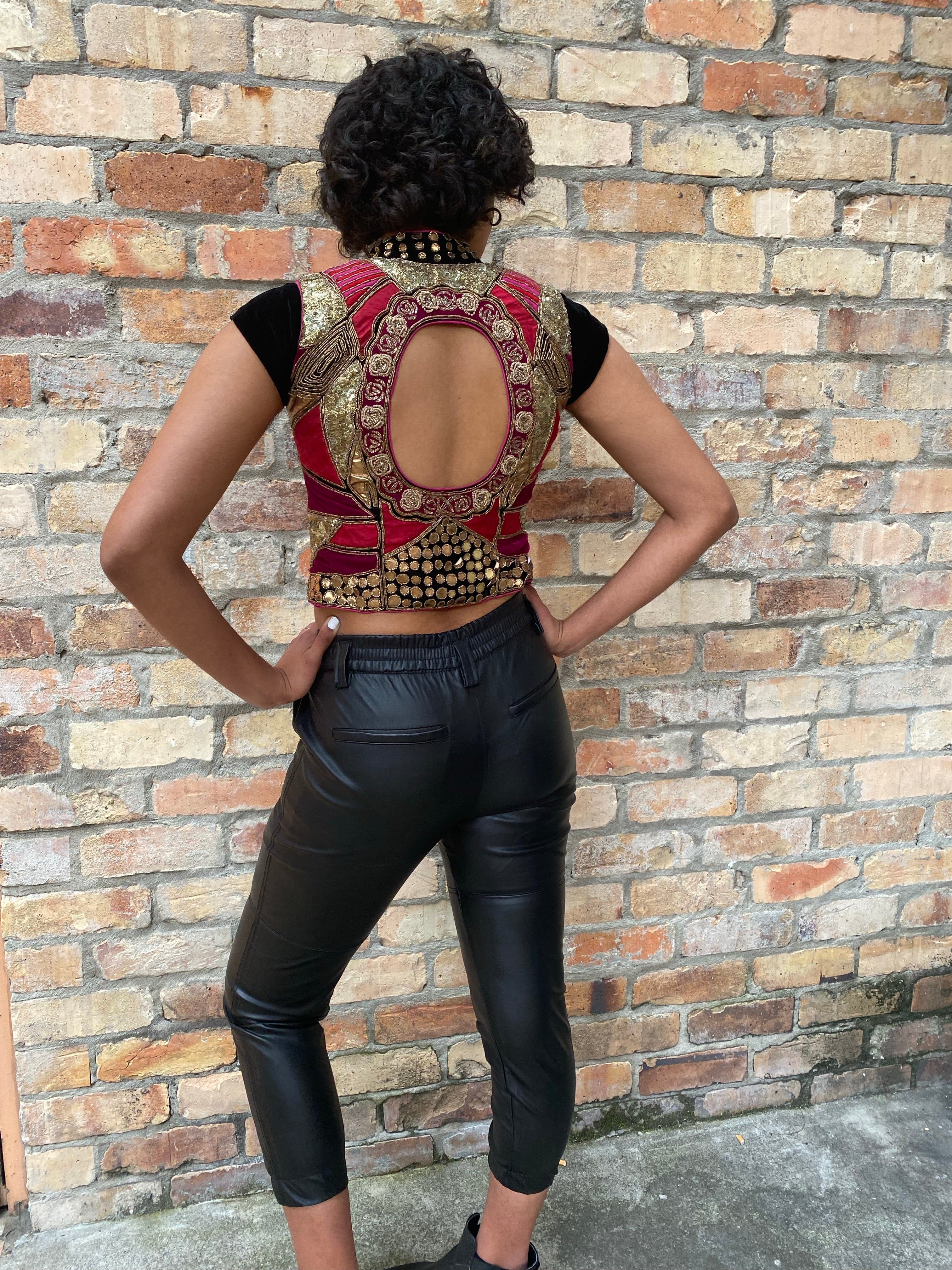 SisterGolden Pants Bershka Vegan Leather Pants