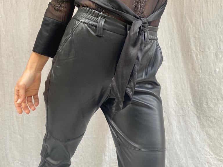 SisterGolden Pants Bershka Vegan Leather Pants