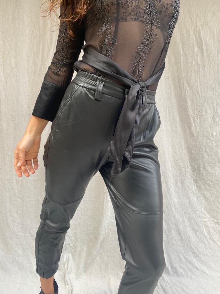 SisterGolden Pants Bershka Vegan Leather Pants
