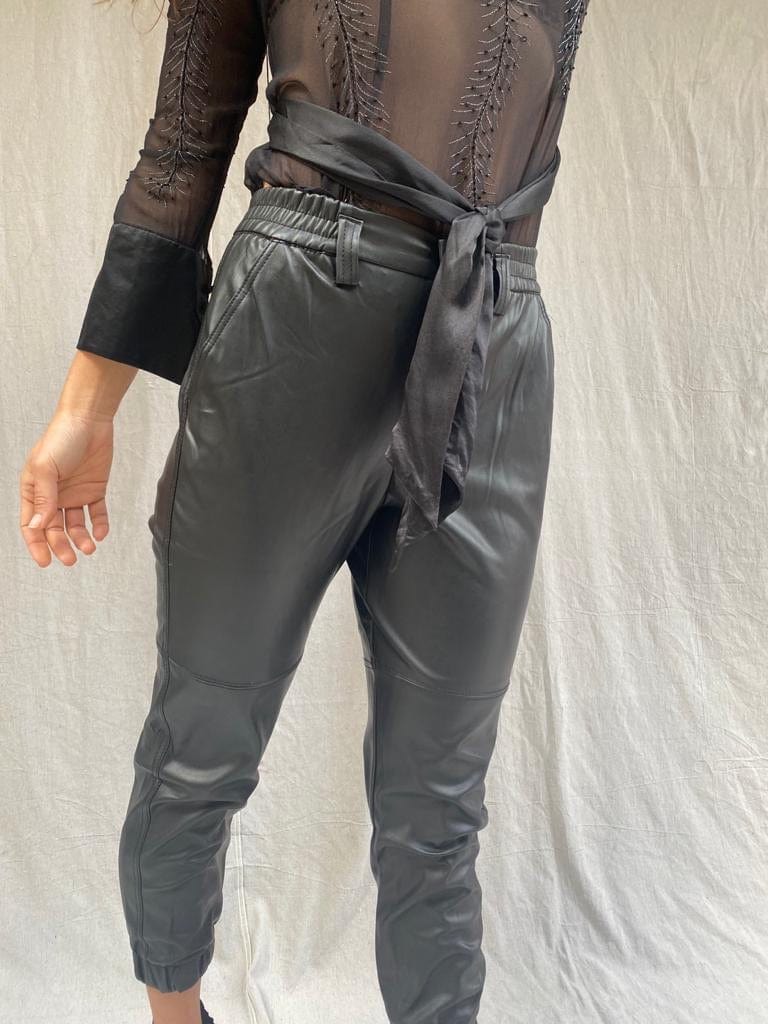SisterGolden Pants Bershka Vegan Leather Pants
