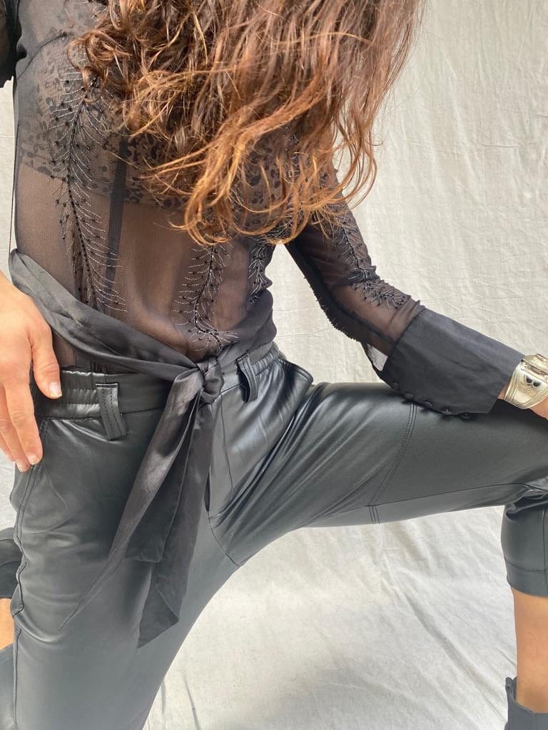 SisterGolden Pants Bershka Vegan Leather Pants