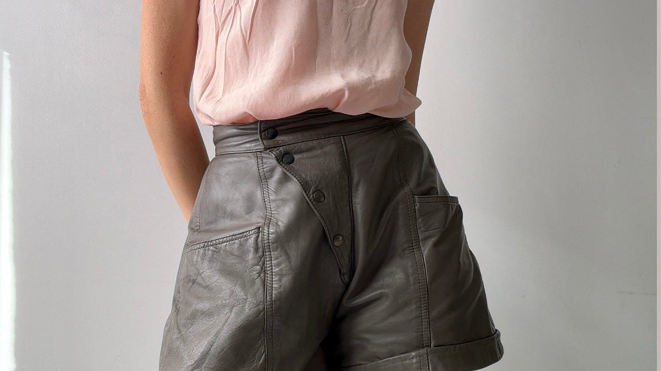 SisterGolden Pants Emery Vintage Leather Shorts