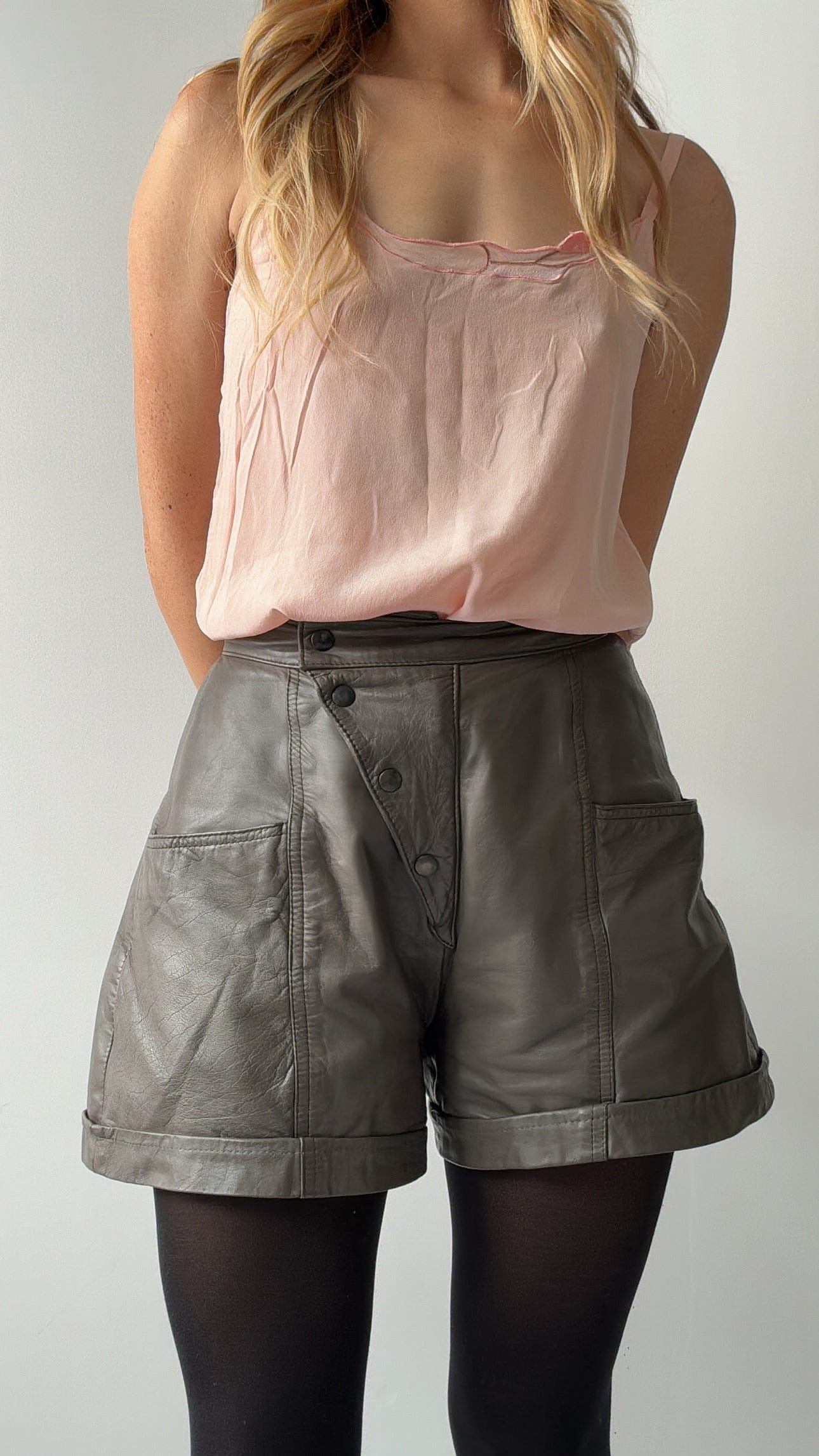 SisterGolden Pants Emery Vintage Leather Shorts