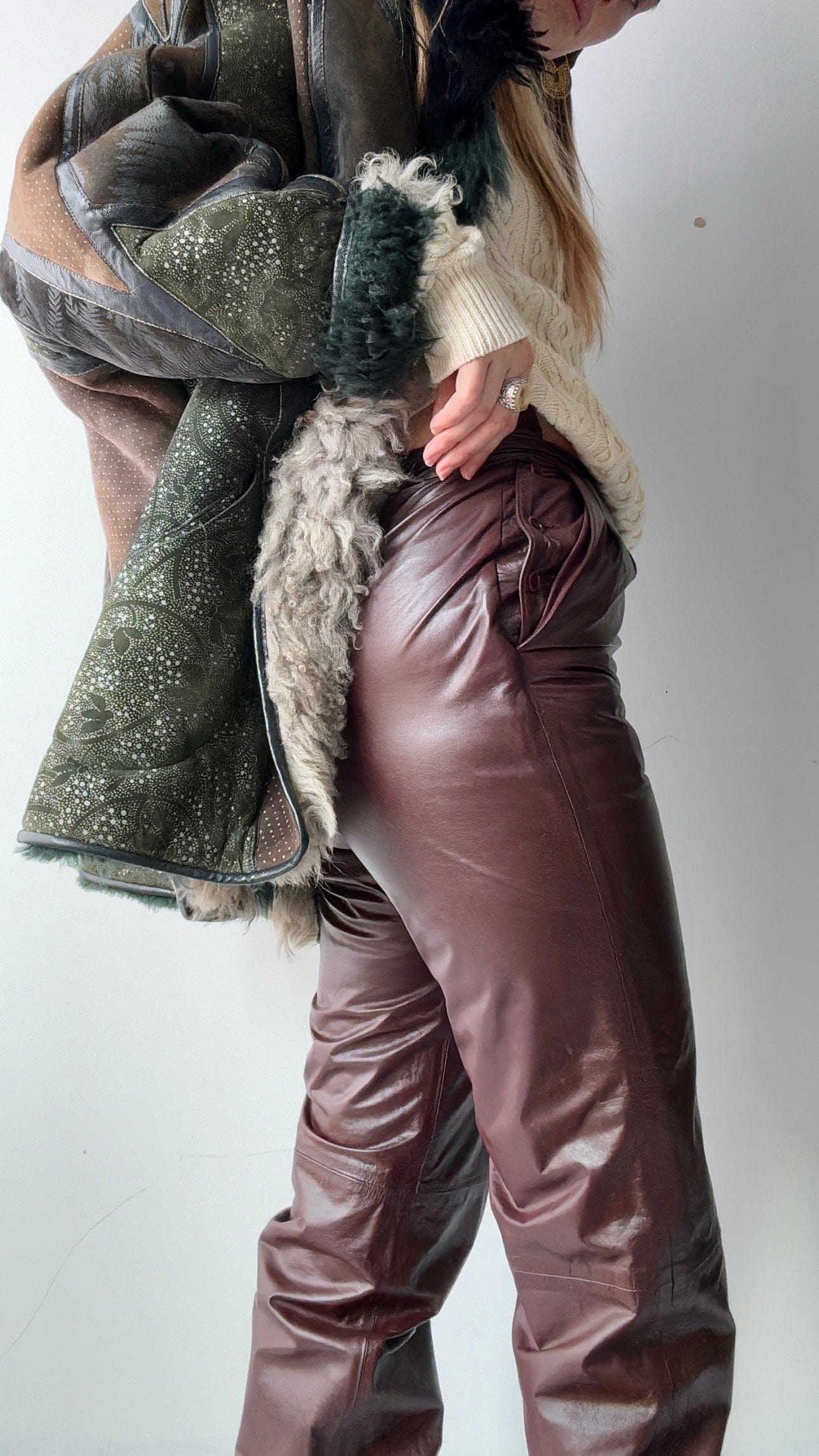 SisterGolden Pants Porsha Vintage Leather Pants