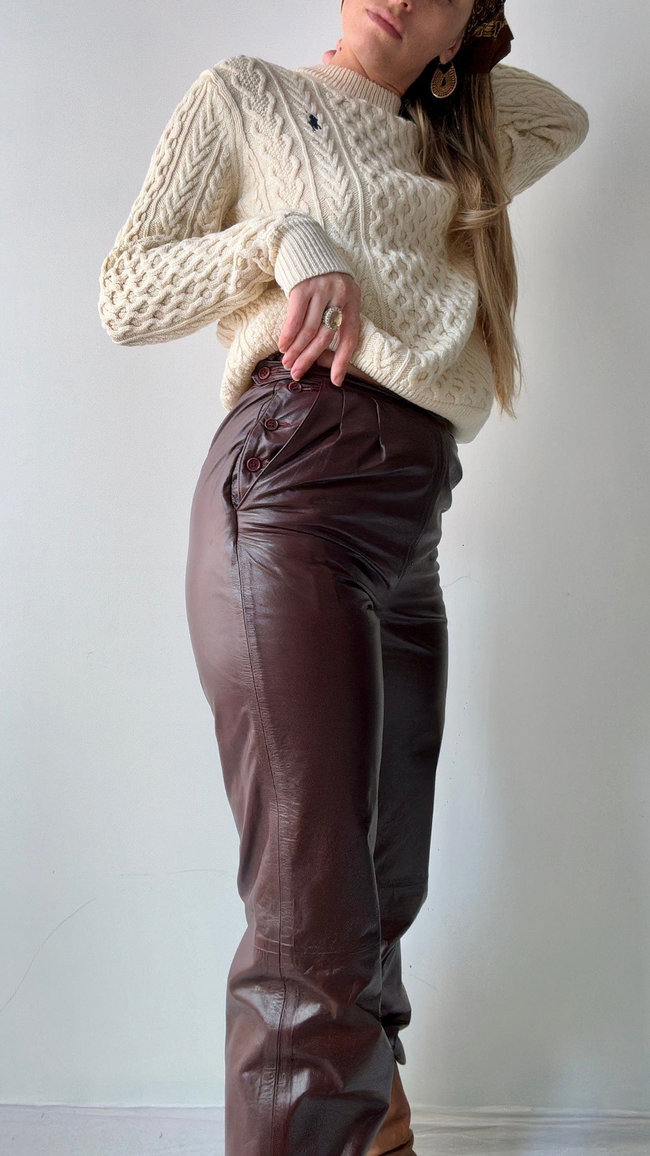 SisterGolden Pants Porsha Vintage Leather Pants