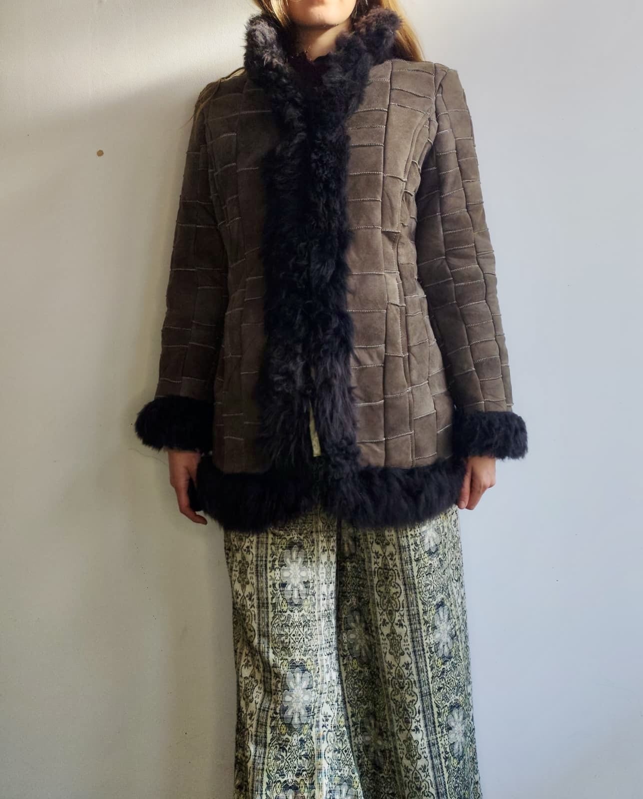 Sistergolden Patch Vintage Shearling Jacket
