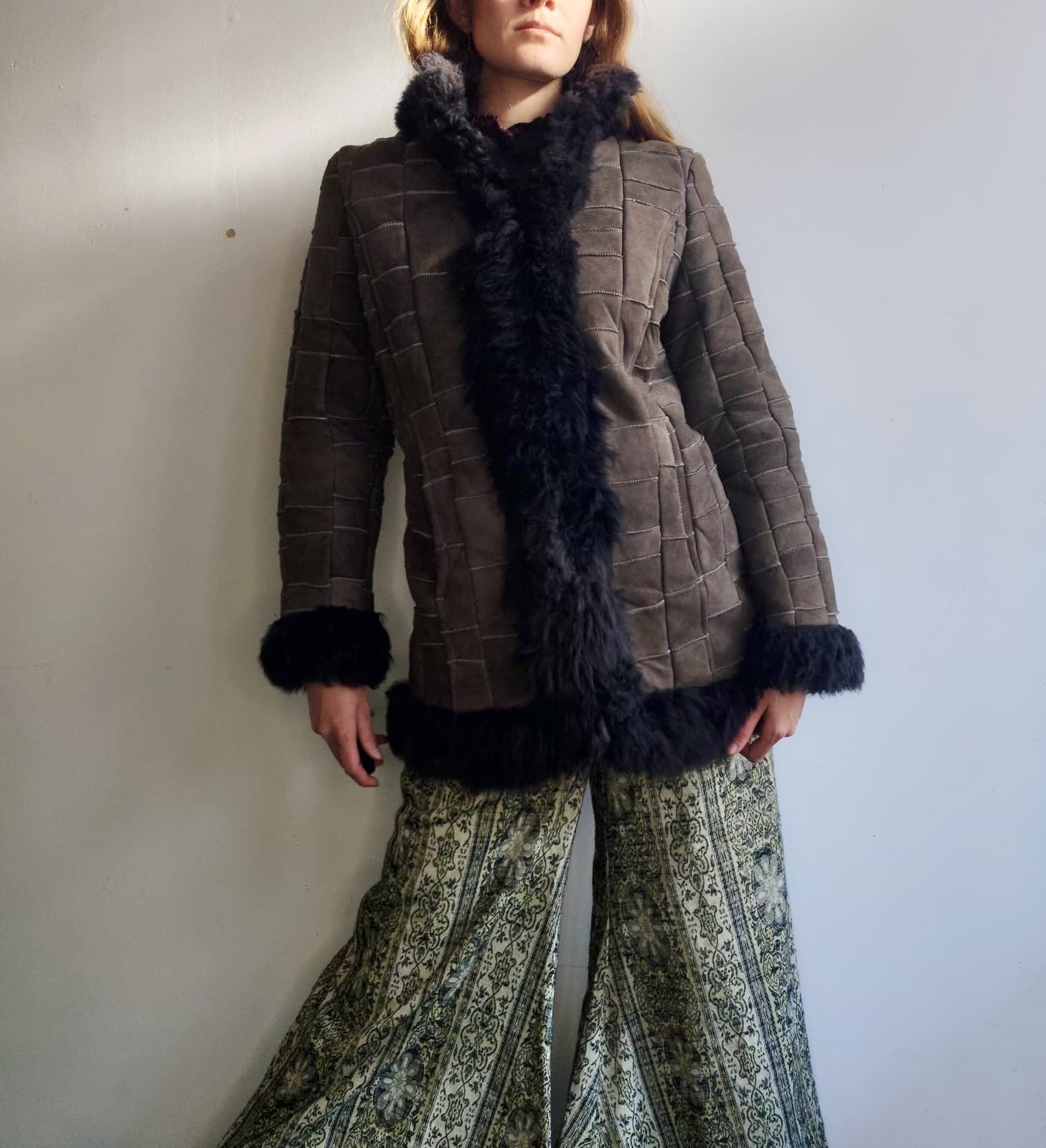 Sistergolden Patch Vintage Shearling Jacket