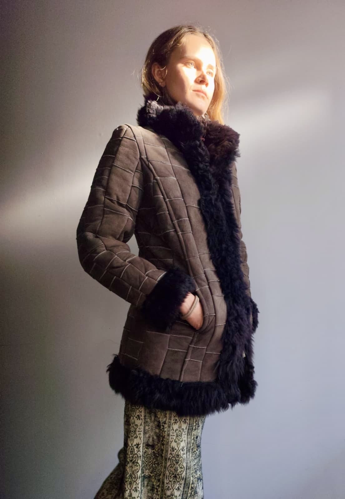 Sistergolden Patch Vintage Shearling Jacket