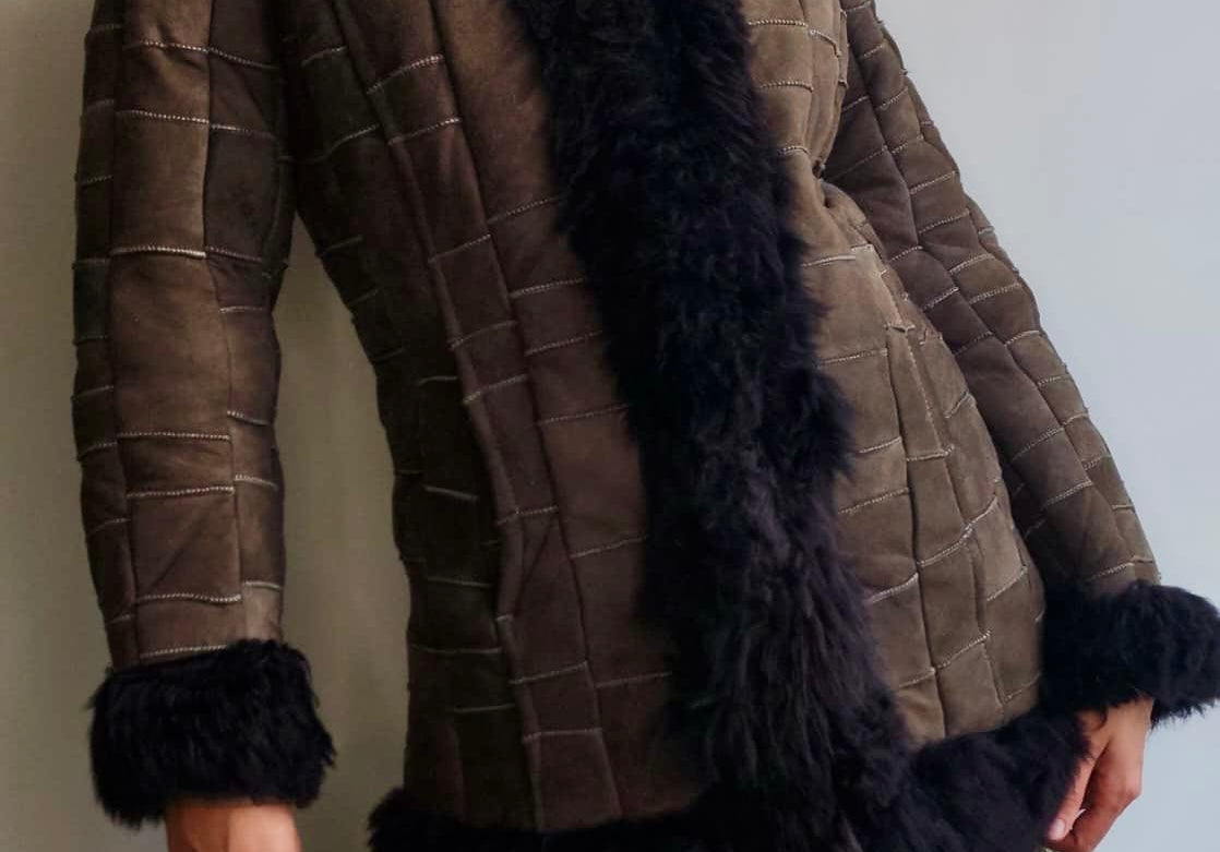 Sistergolden Patch Vintage Shearling Jacket