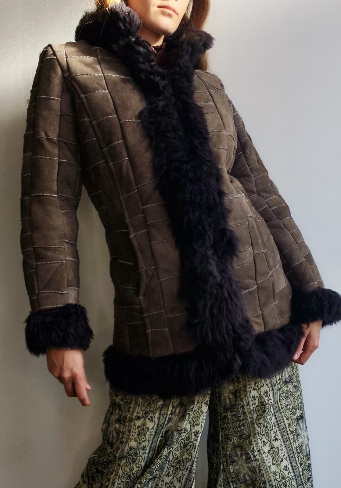 Sistergolden Patch Vintage Shearling Jacket